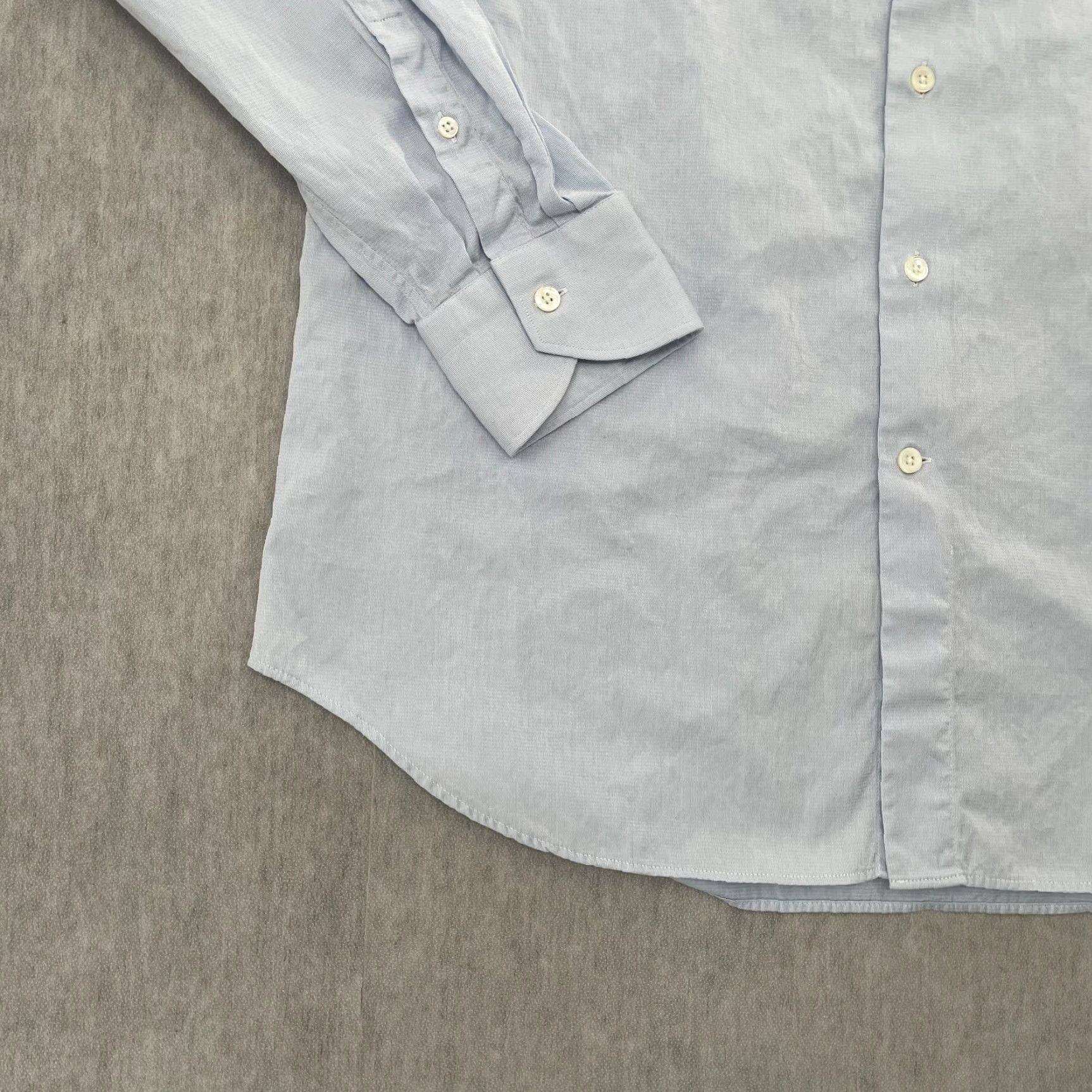 Canali VINTAGE Canali Shirt Adult 17 Blue Button-Up Long Sleeve Cotton Italy Classic Mens Size US XL / EU 56 / 4 - 4 Thumbnail