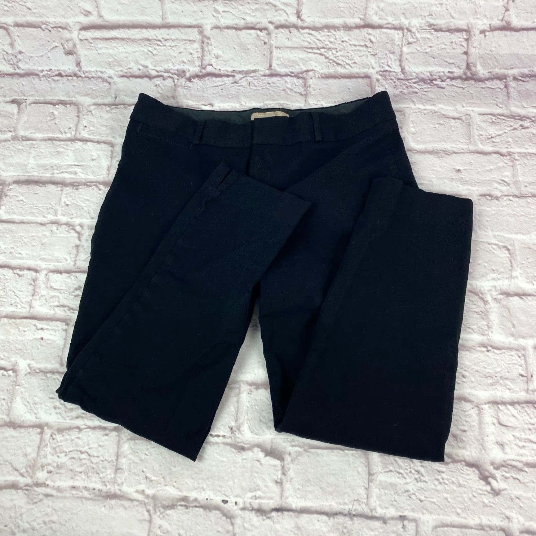 Banana Republic Banana Republic Sloan Fit Work Pants Women Size 8 Black Low Rise Ankle Slit Size 30" / US 8 / IT 44 - 2 Thumbnail
