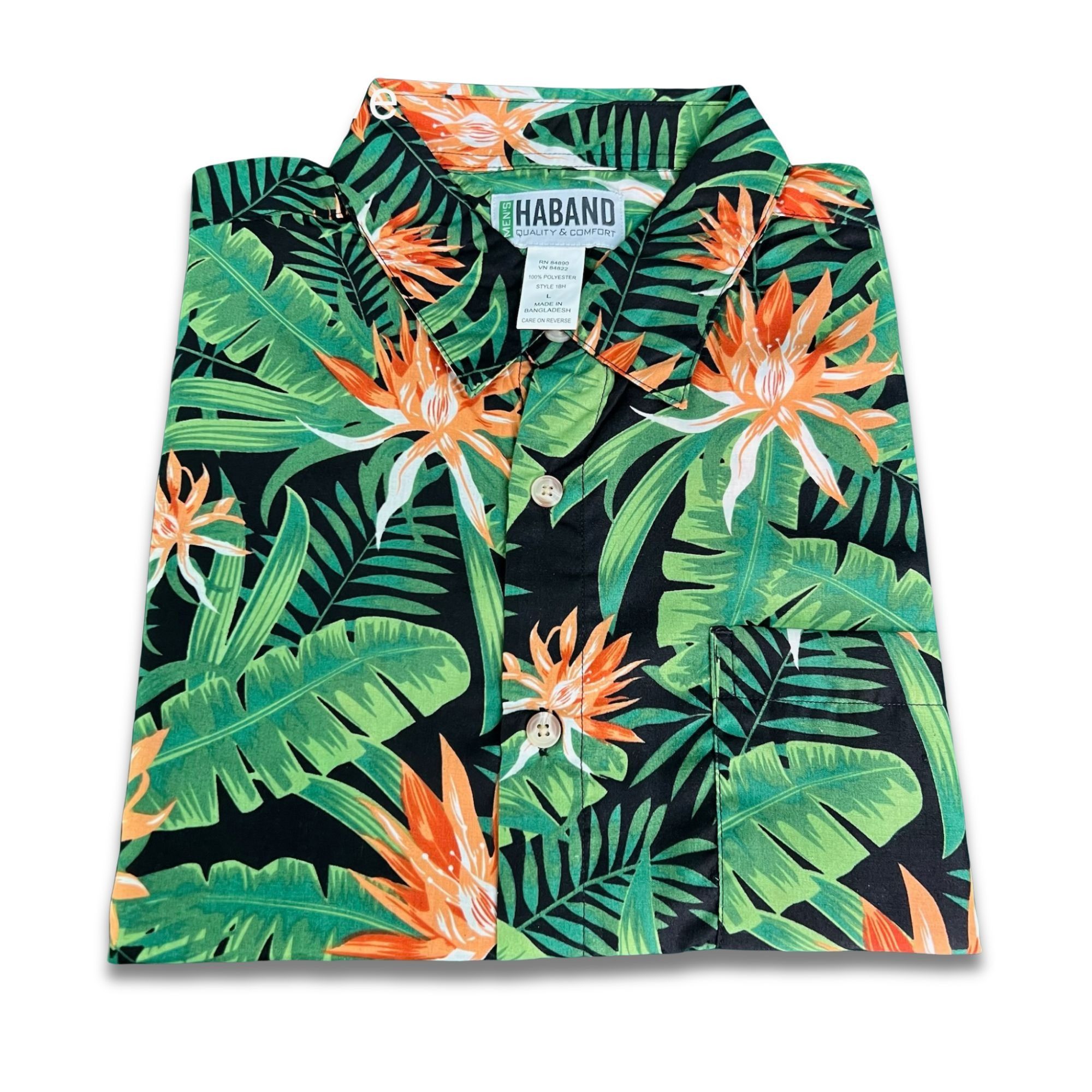 Haband HABAND Mens Tropical Print Short-Sleeve Hawaiian Shirt Size Size US L / EU 52-54 / 3 - 2 Thumbnail