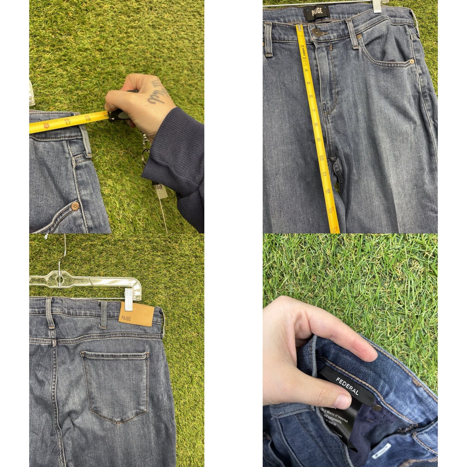 Paige Paige Federal Jeans Mens 35 Stretch Denim Dark Wash Straight Leg Mid Rise City Modern 5-Pocket Mens Jeans Blue Slim Model Paige Federal Size US 35 - 8 Thumbnail