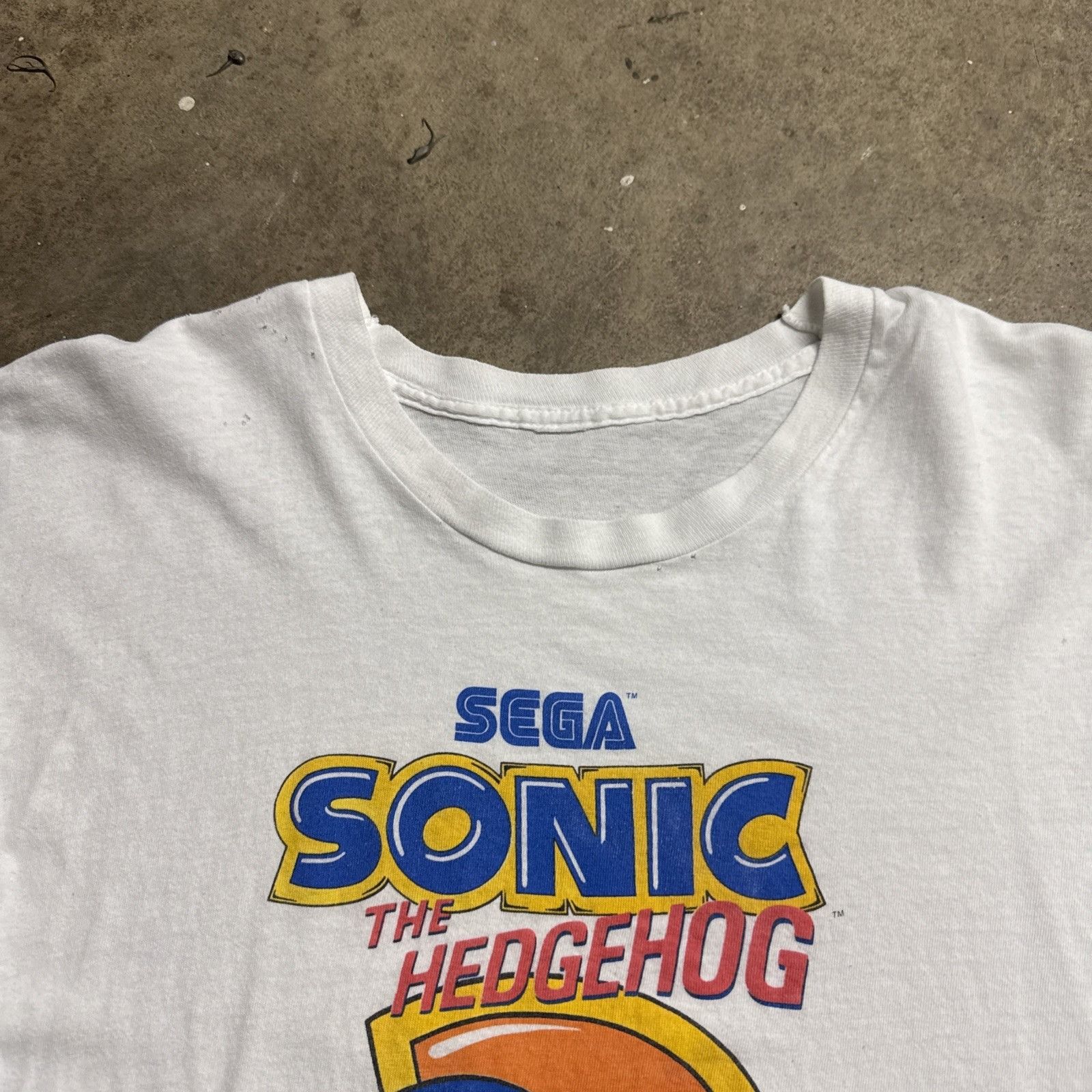 Sony Vintage Sonic The Hedgehog 2 Shirt Mens Large White 90s SEGA Size US L / EU 52-54 / 3 - 3 Thumbnail