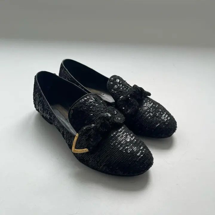 Louis Vuitton Louis Vuitton Black Sequin Flats -2508 Size US 4 / IT 34 - 8 Thumbnail