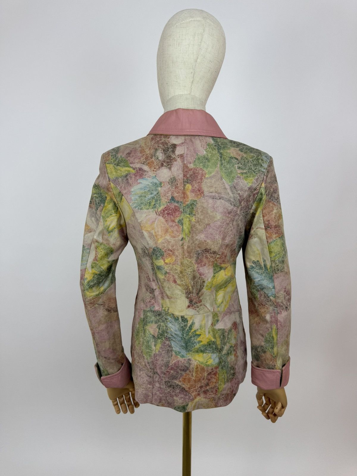 Other Vintage FRIITALA Jacket Floral Leather Coat Womens 90s Size M / US 6-8 / IT 42-44 - 5 Thumbnail