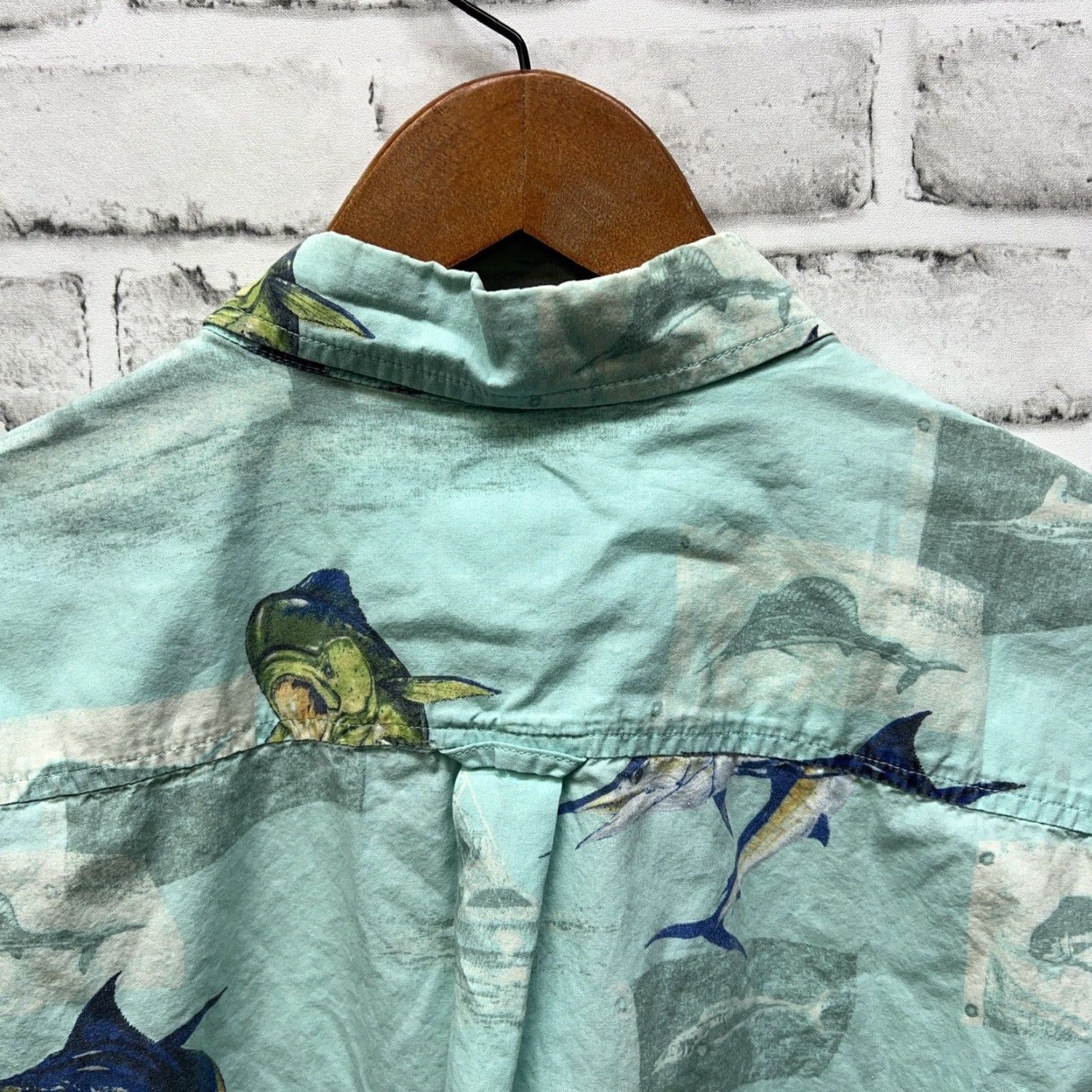 Vintage Columbia River Lodge Fish Blue Hawaiian Style Short Sleeve Button-Up Shirt Mens M Size US M / EU 48-50 / 2 - 5 Thumbnail