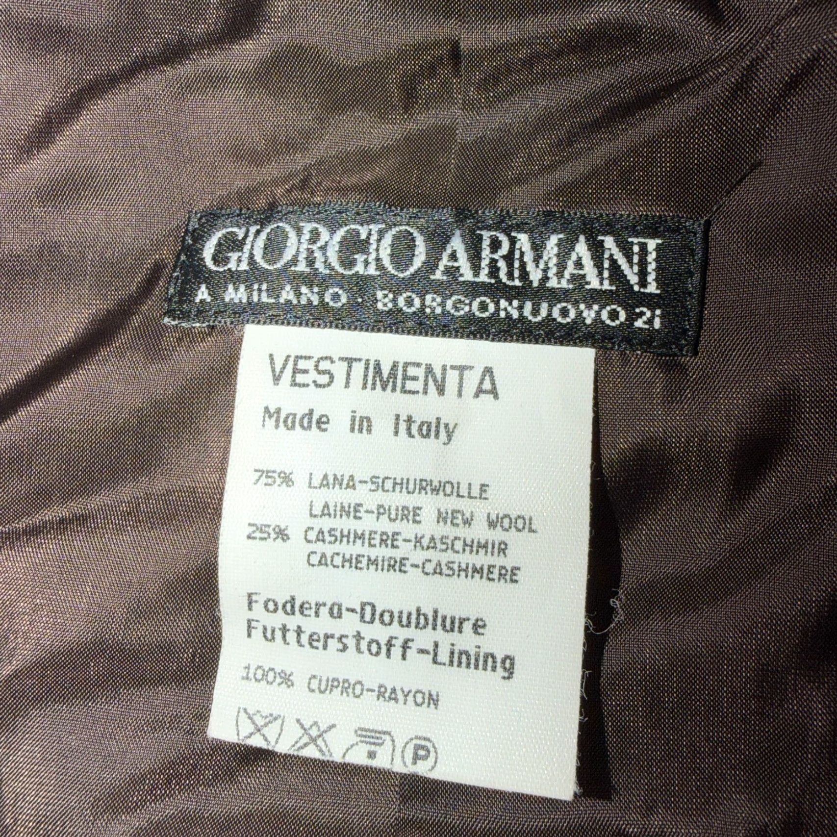 Giorgio Armani VINTAGE Giorgio Armani Jacket Women 42 Brown Houndstooth Wool Cashmere Italy Size M / US 6-8 / IT 42-44 - 3 Thumbnail