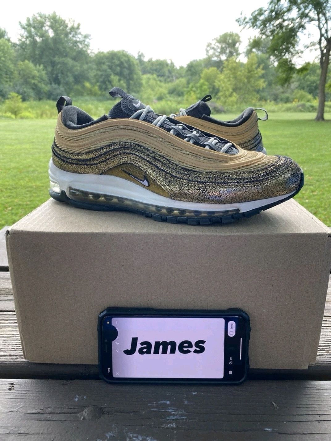 Nike Wmns Nike Air Max 97 Golden Gals Size 11.5 W / 10 Men Size US 11.5 / IT 41.5 - 1 Thumbnail