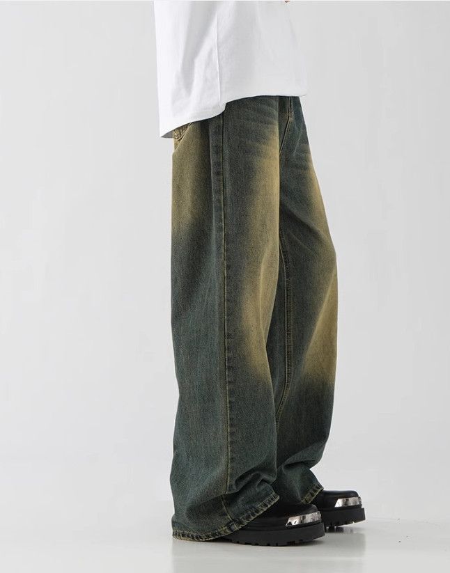 Japanese Brand Men's Blue Washed Clean-Fit Straight-Leg Jeans Size US 32 / EU 48 - 3 Thumbnail