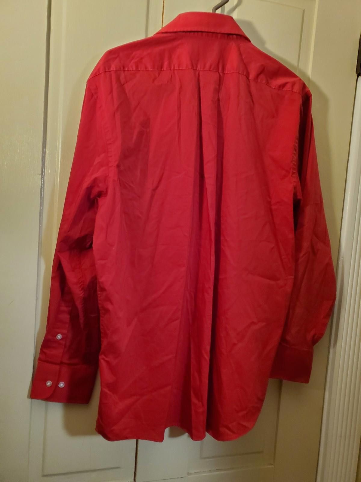 Izod Izod Mens Slim Fit 15 Solid Red Long Sleeve Casual Work L Size US L / EU 52-54 / 3 - 5 Thumbnail