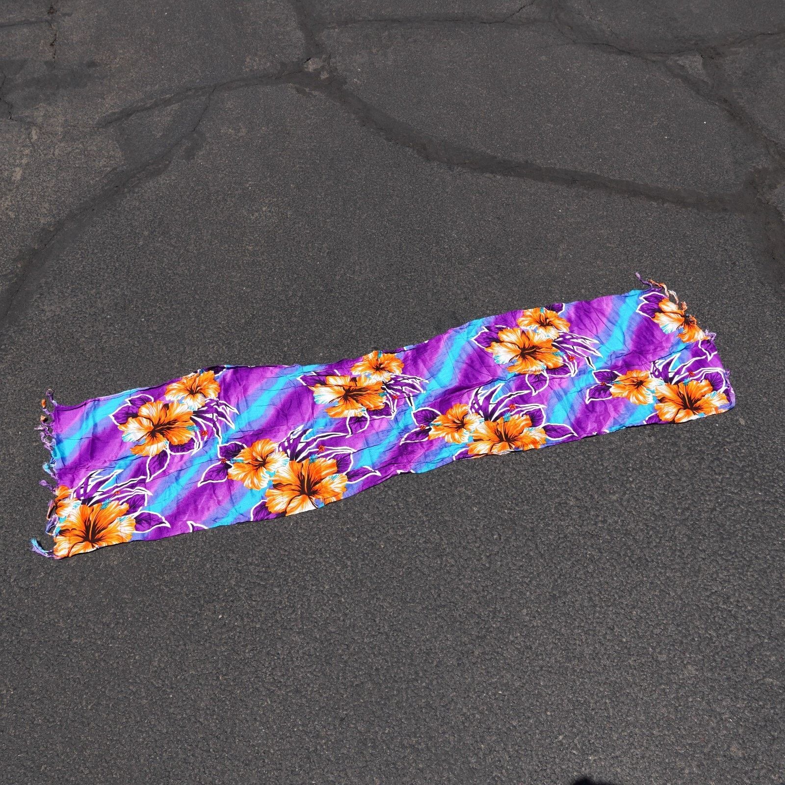 Other Hawaiian Floral Flower Pashmina Scarf Shawl Scarve 60”x16” Size ONE SIZE - 6 Thumbnail