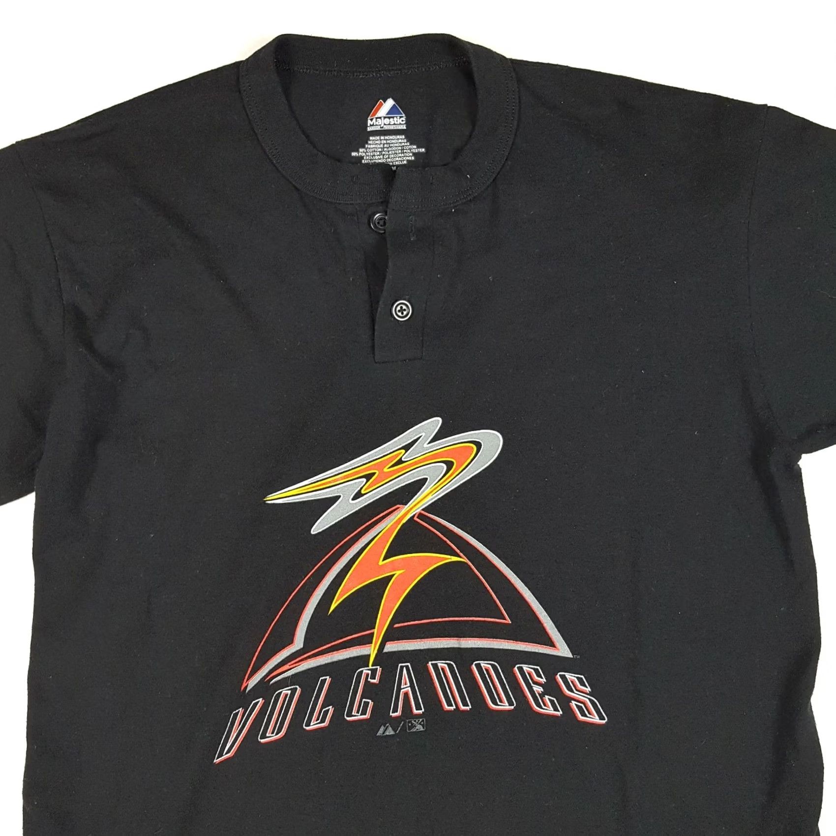 Vintage VINTAGE Majestic Salem-Keizer Volcanoes Men's S MILB Baseball Short Sleeve Henley T Shirt Black Size US S / EU 44-46 / 1 - 2 Thumbnail