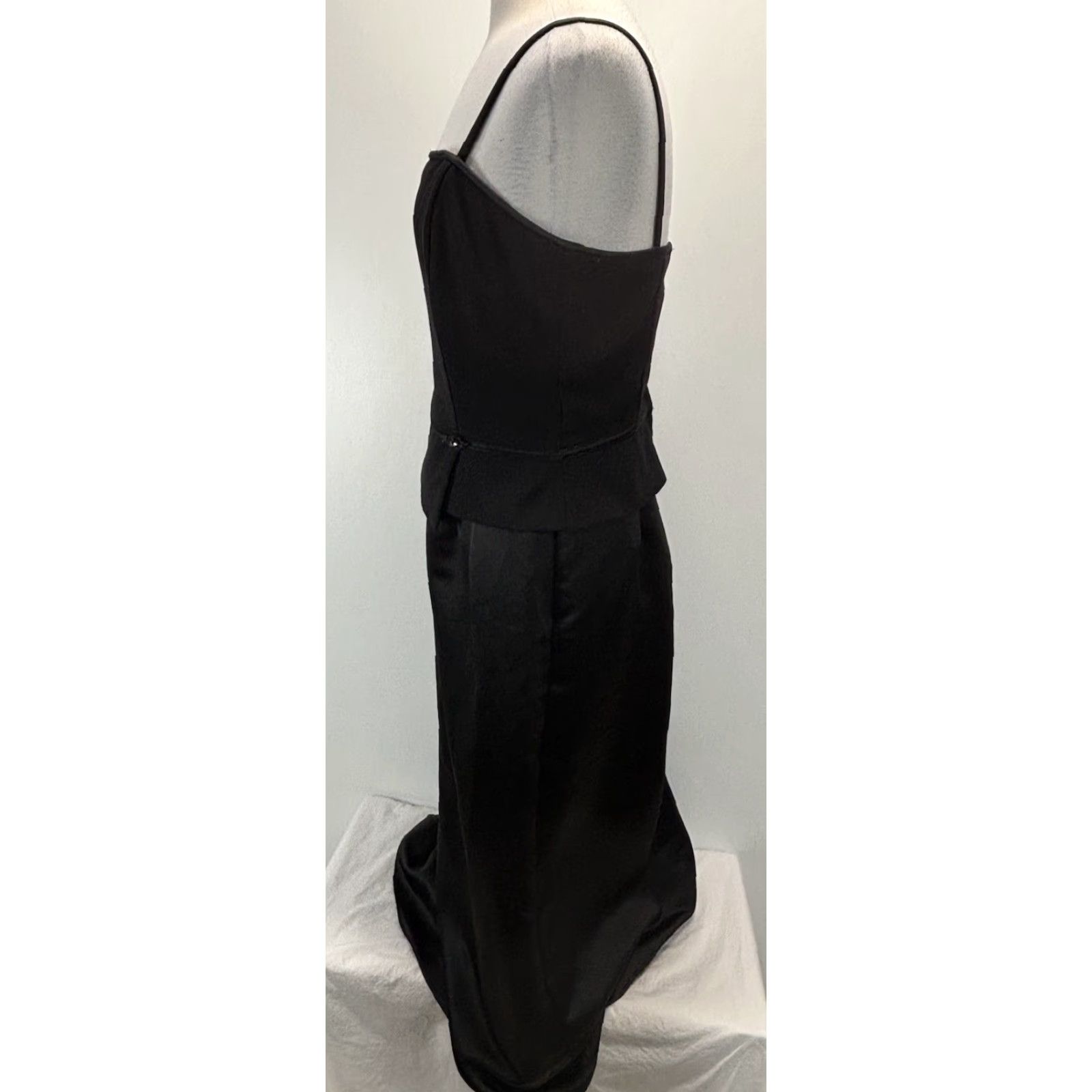 Vintage VINTAGE Scott McClintock Long Black Gown Dress 16 Satin Skirt Removable Straps US Eveningwear 1990s Mens? Womens? Size 38" / US 16 / IT 52 - 2 Thumbnail