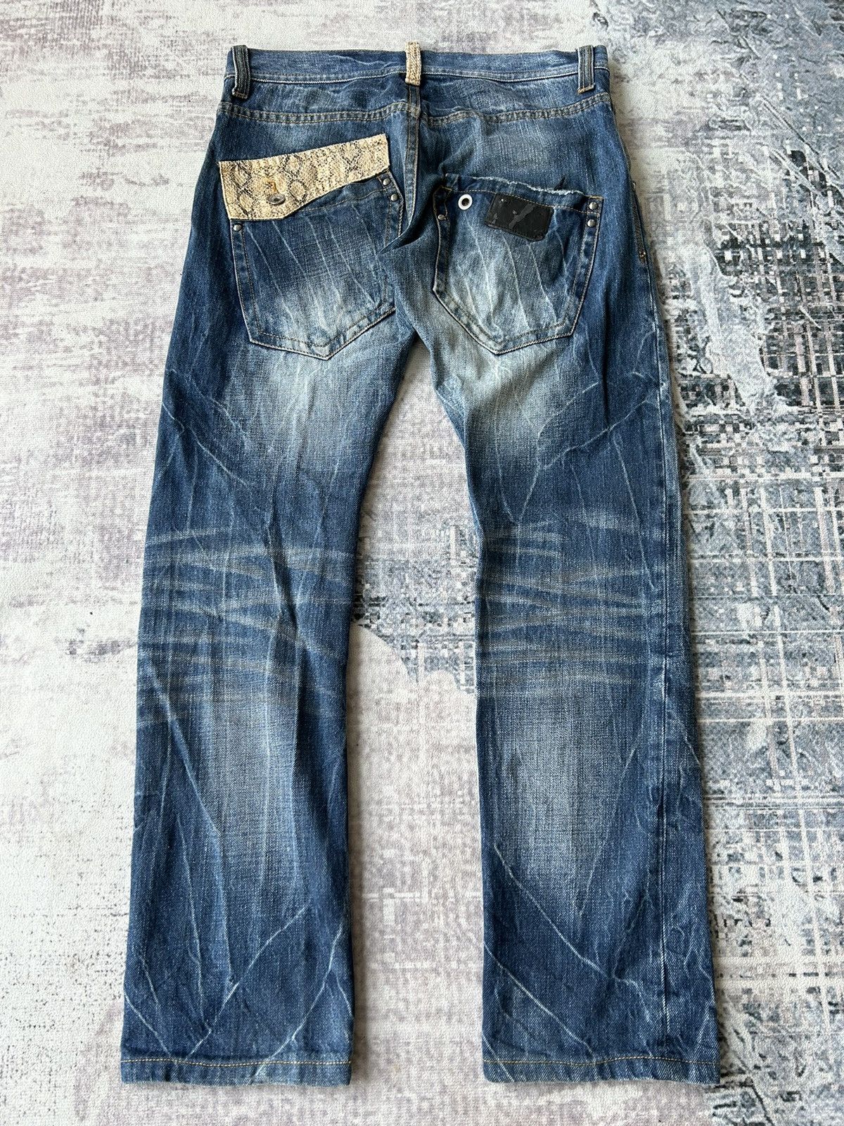 If Six Was Nine Y2K Semantic Design Snake Jeans Size US 32 / EU 48 - 11 Thumbnail
