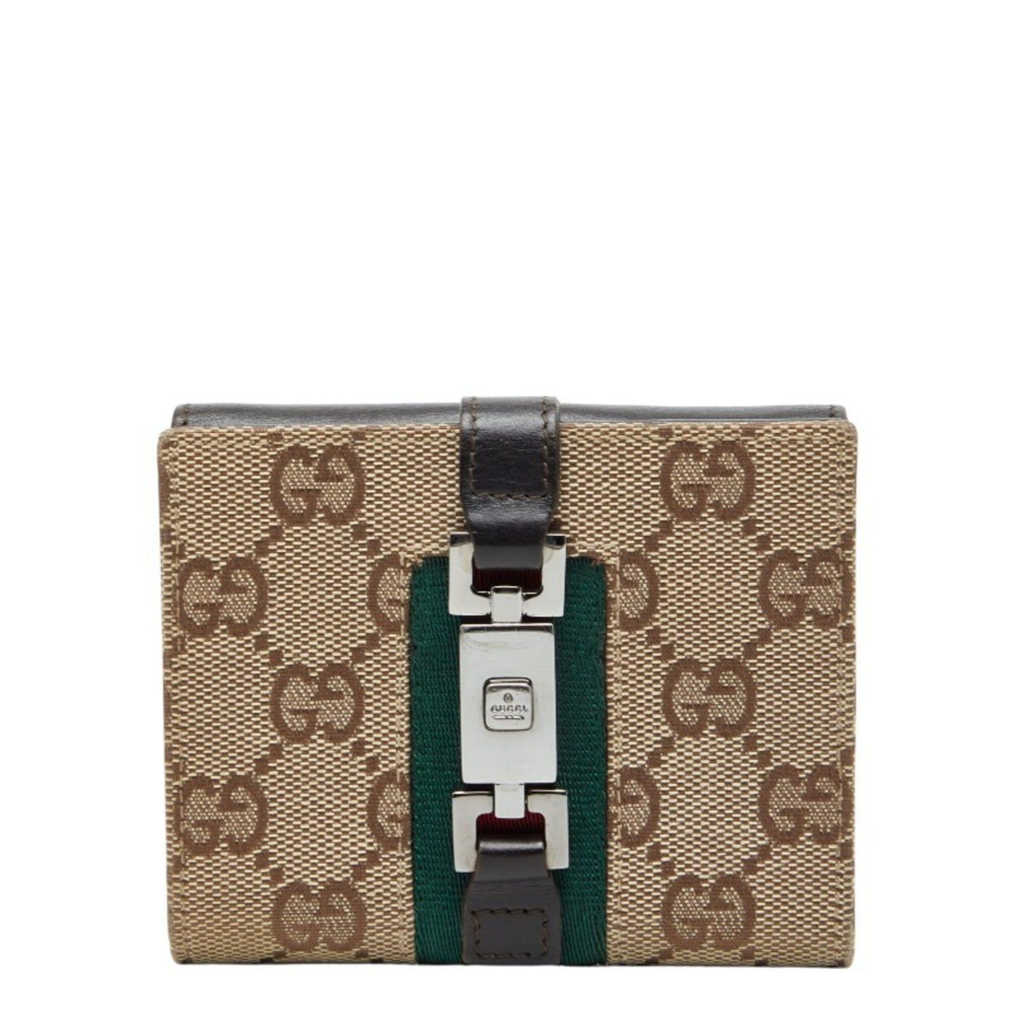 Gucci Gucci GG Canvas Jackie Sherry Line Bi-fold Wallet 05470 Beige Multicolor Leather Women's GUCCI Size ONE SIZE - 1 Thumbnail