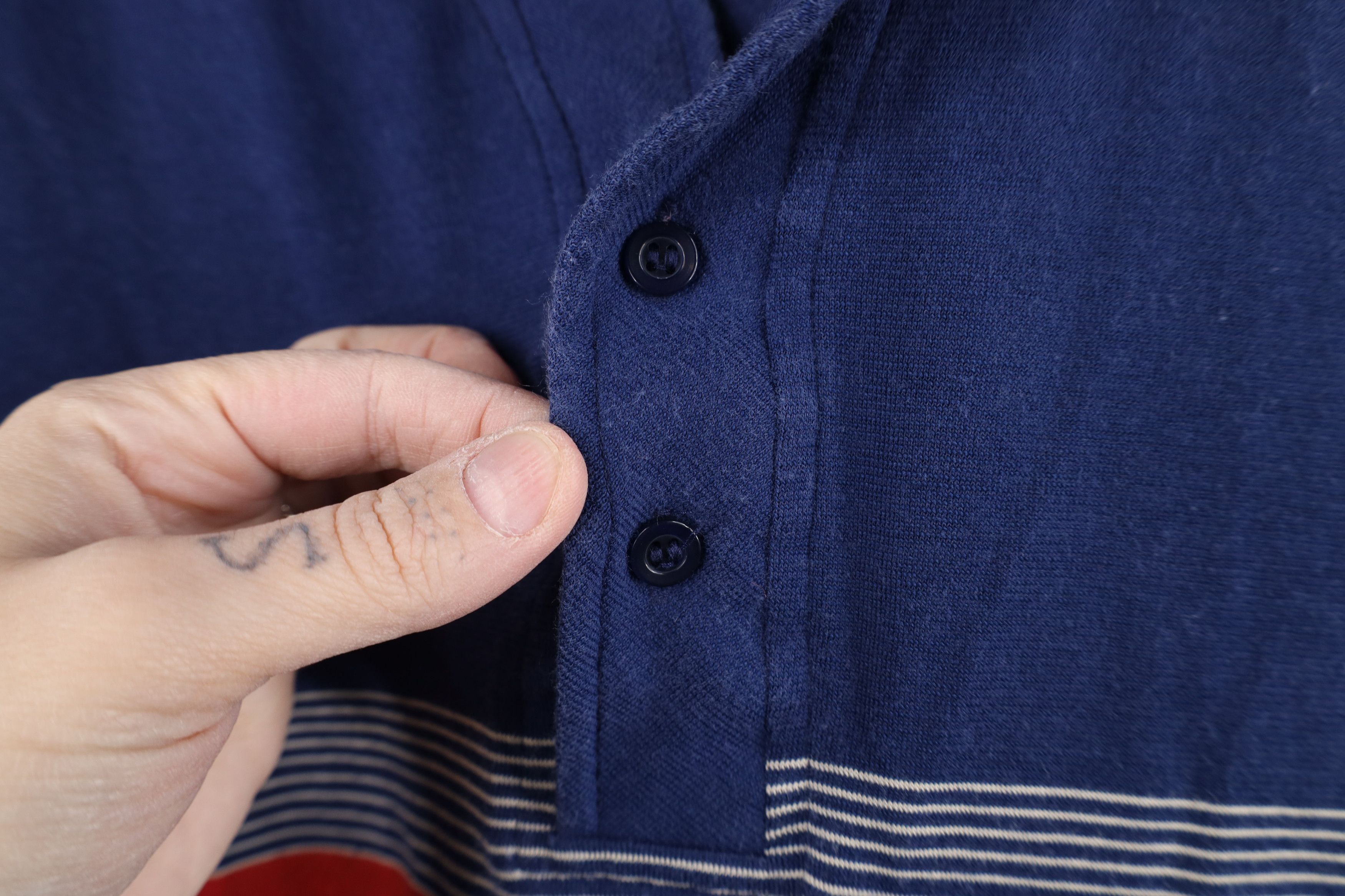 Vintage Vintage 70s Streetwear Striped Collared Golf Polo Shirt Blue Size US XL / EU 56 / 4 - 4 Thumbnail