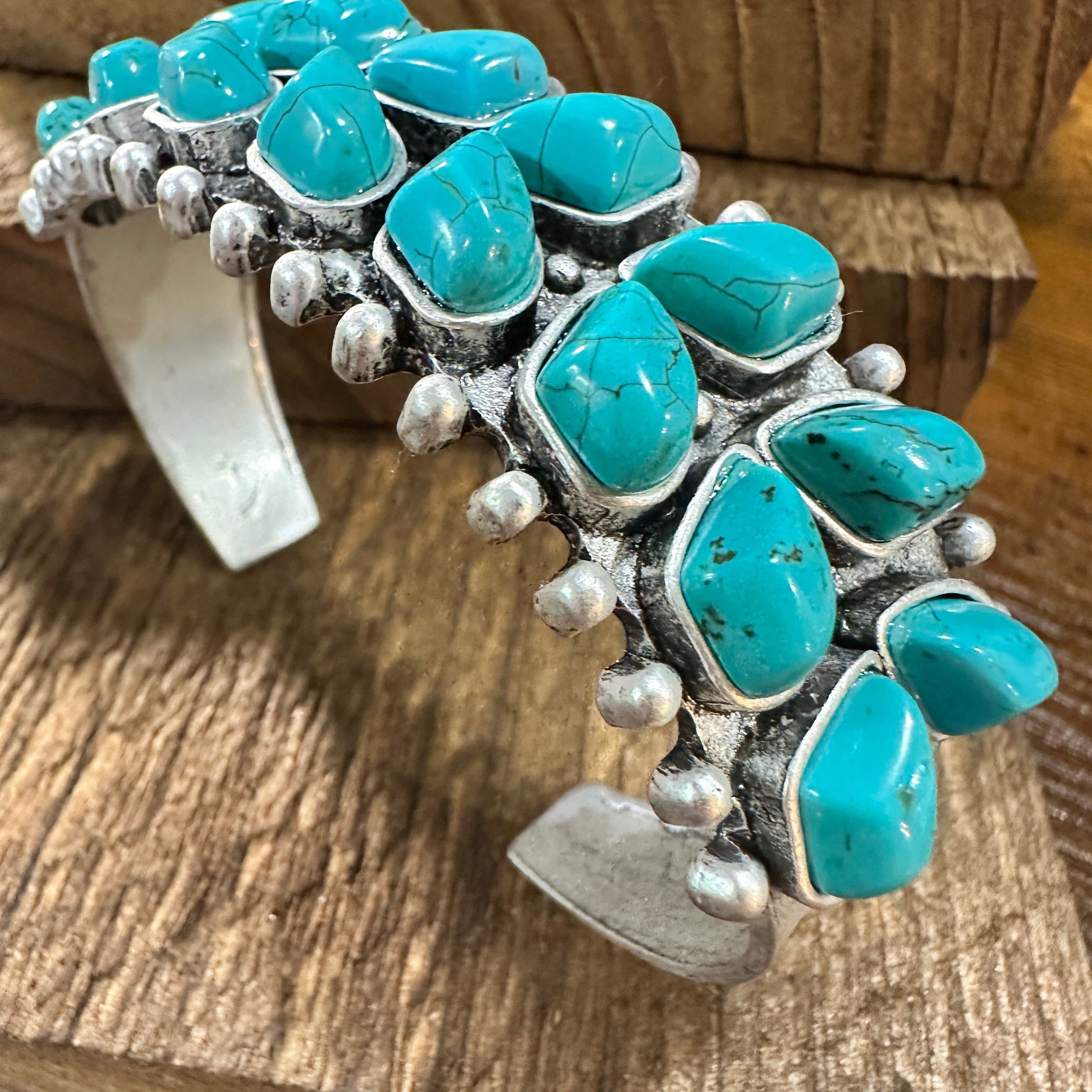 Other Double Layered Navajo Turquoise Cuff Bracelet Design, Southw Size ONE SIZE - 1 Thumbnail