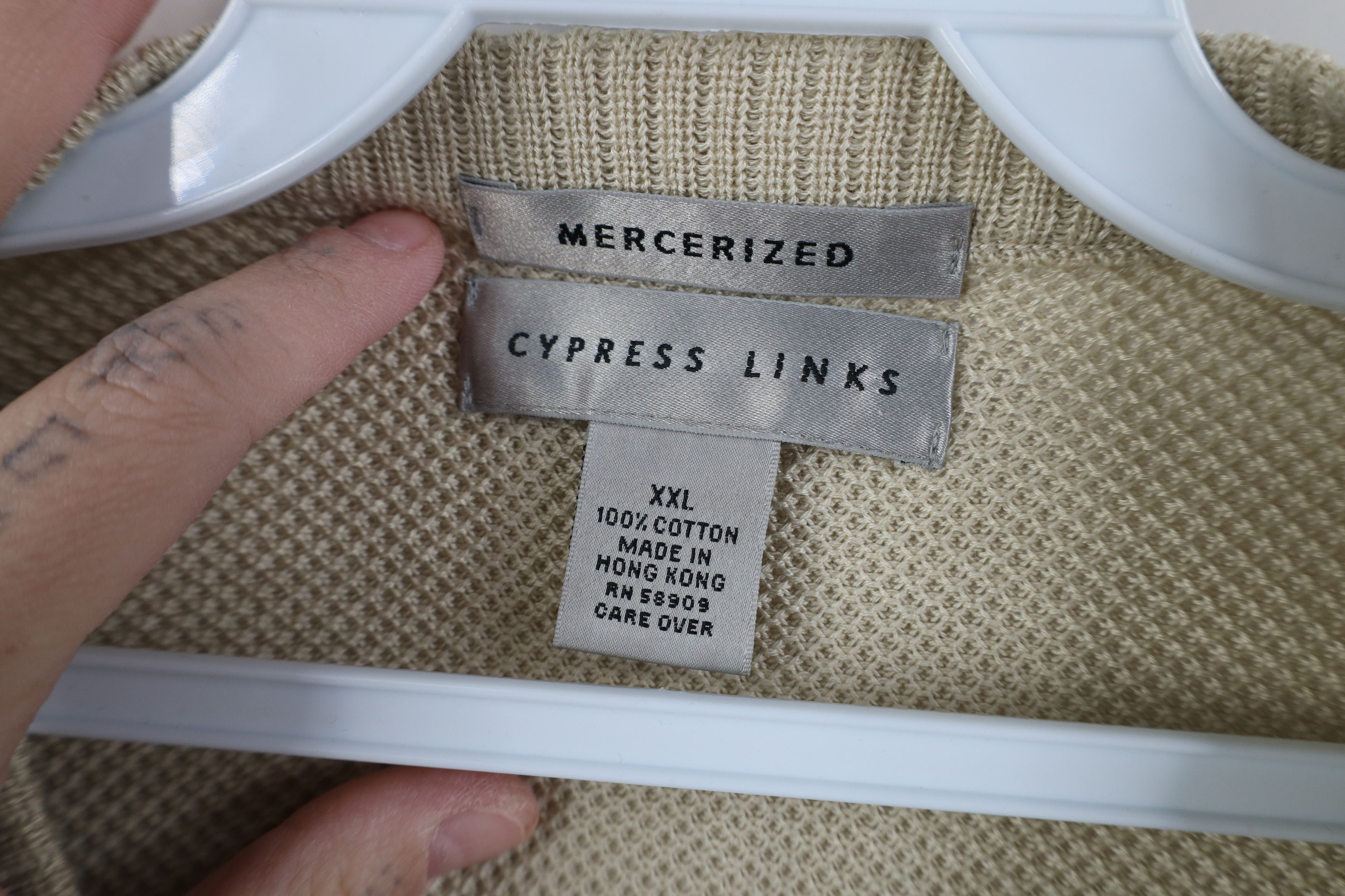 Vintage Vintage 90s Streetwear Thermal Knit Sweater Vest Beige Size US XXL / EU 58 / 5 - 6 Thumbnail