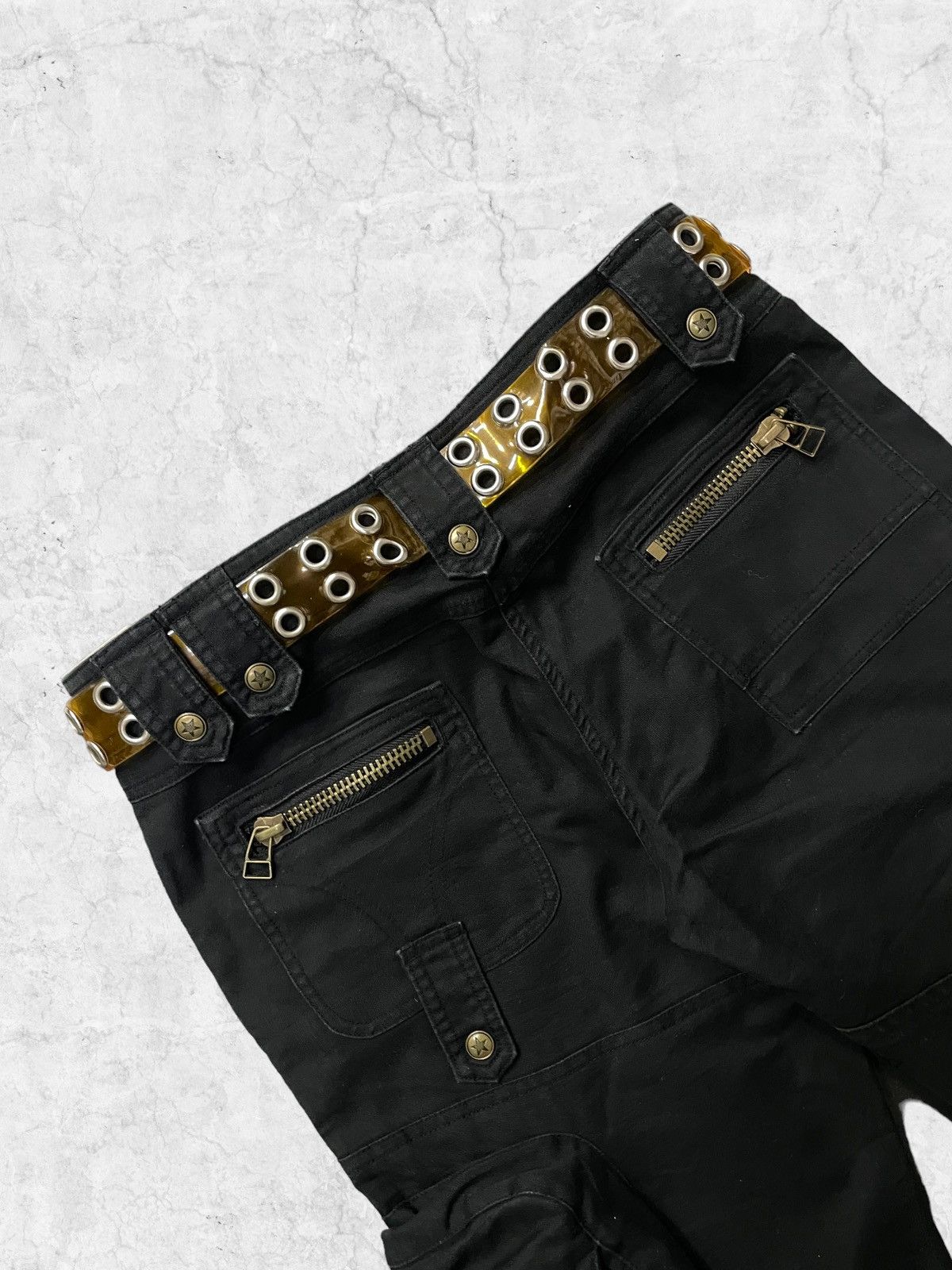 Japanese Brand × Vintage Hidef Japan Gas Mask Multi Pocket Cargo Pants & Rivet Belt Size US 32 / EU 48 - 15 Thumbnail