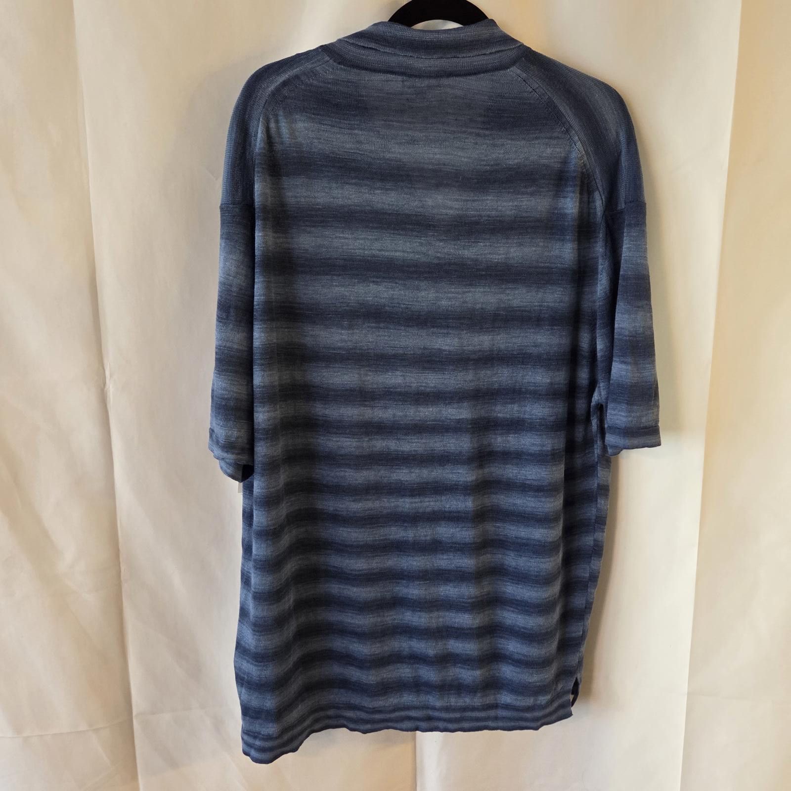 BUGATCHI Bugatchi Heather Striped Short Sleeved Johnny Sweater - XXL Size US XXL / EU 58 / 5 - 3 Thumbnail