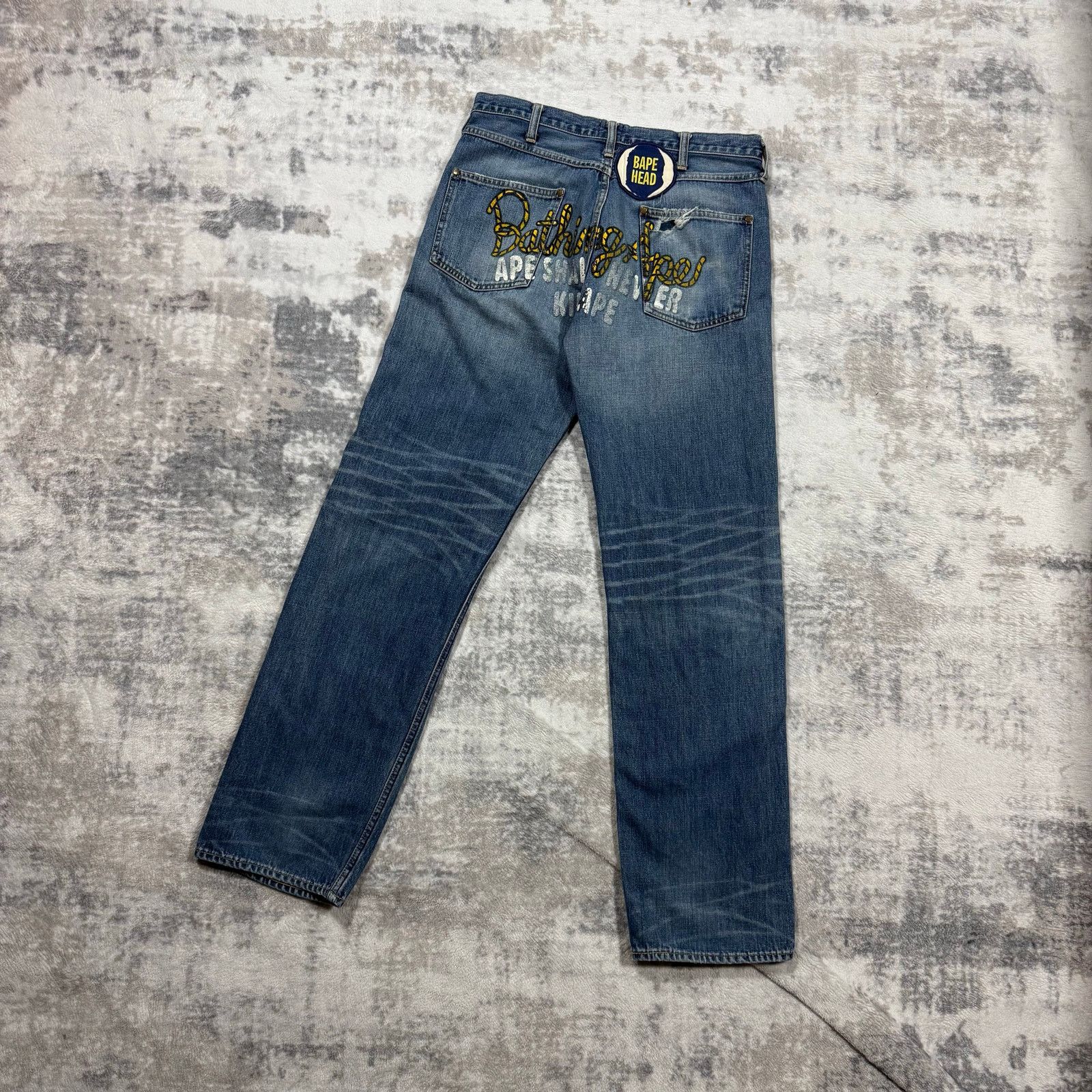 Bape × Nigo Authentic Bape 2000’s Champion Logo Jeans 30 Size US 30 / EU 46 - 1 Thumbnail