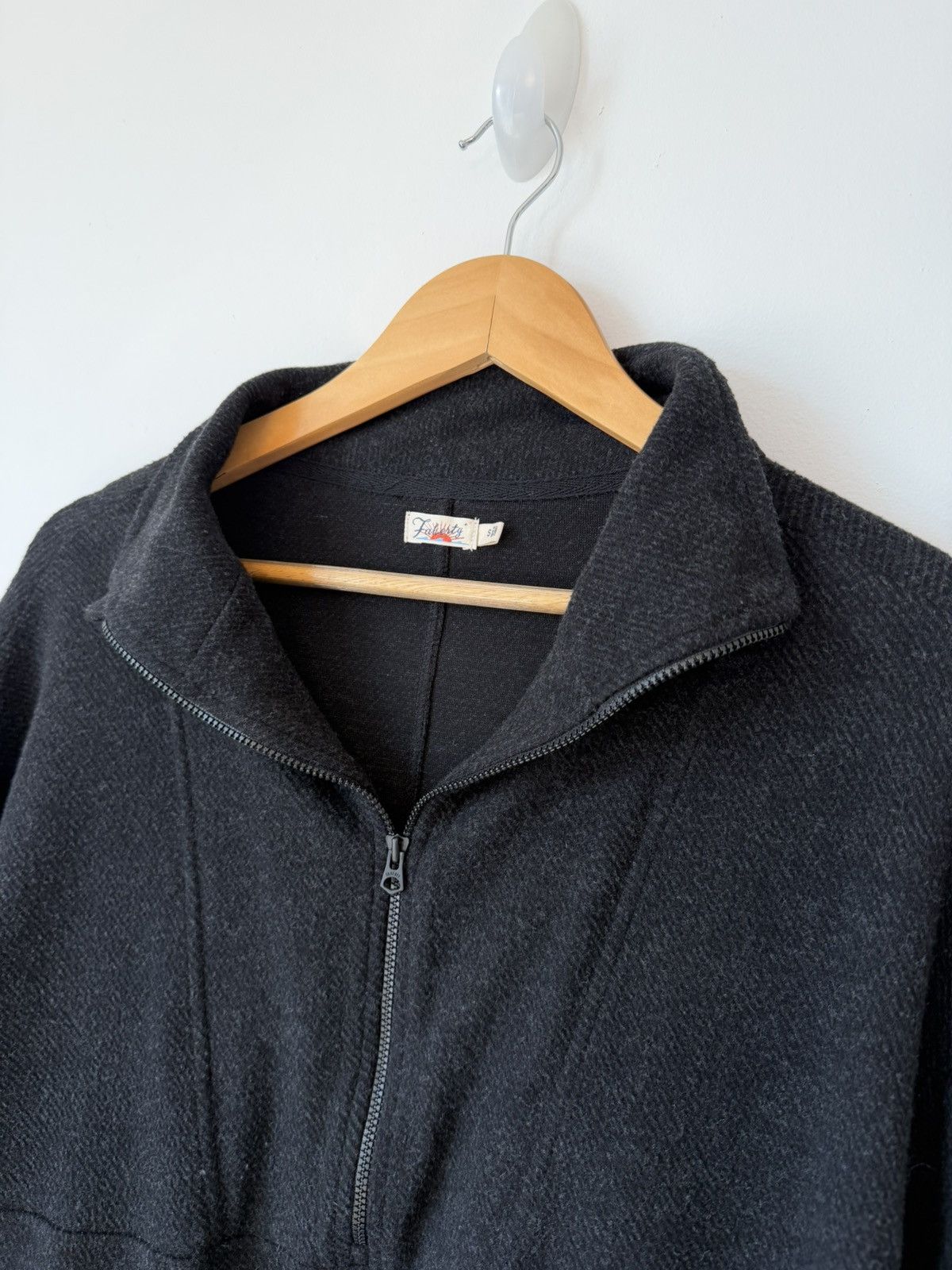 Faherty Cropped Textured Quarter Zip Pullover / Minimal Boxy Sweater Size US S / EU 44-46 / 1 - 1 Thumbnail