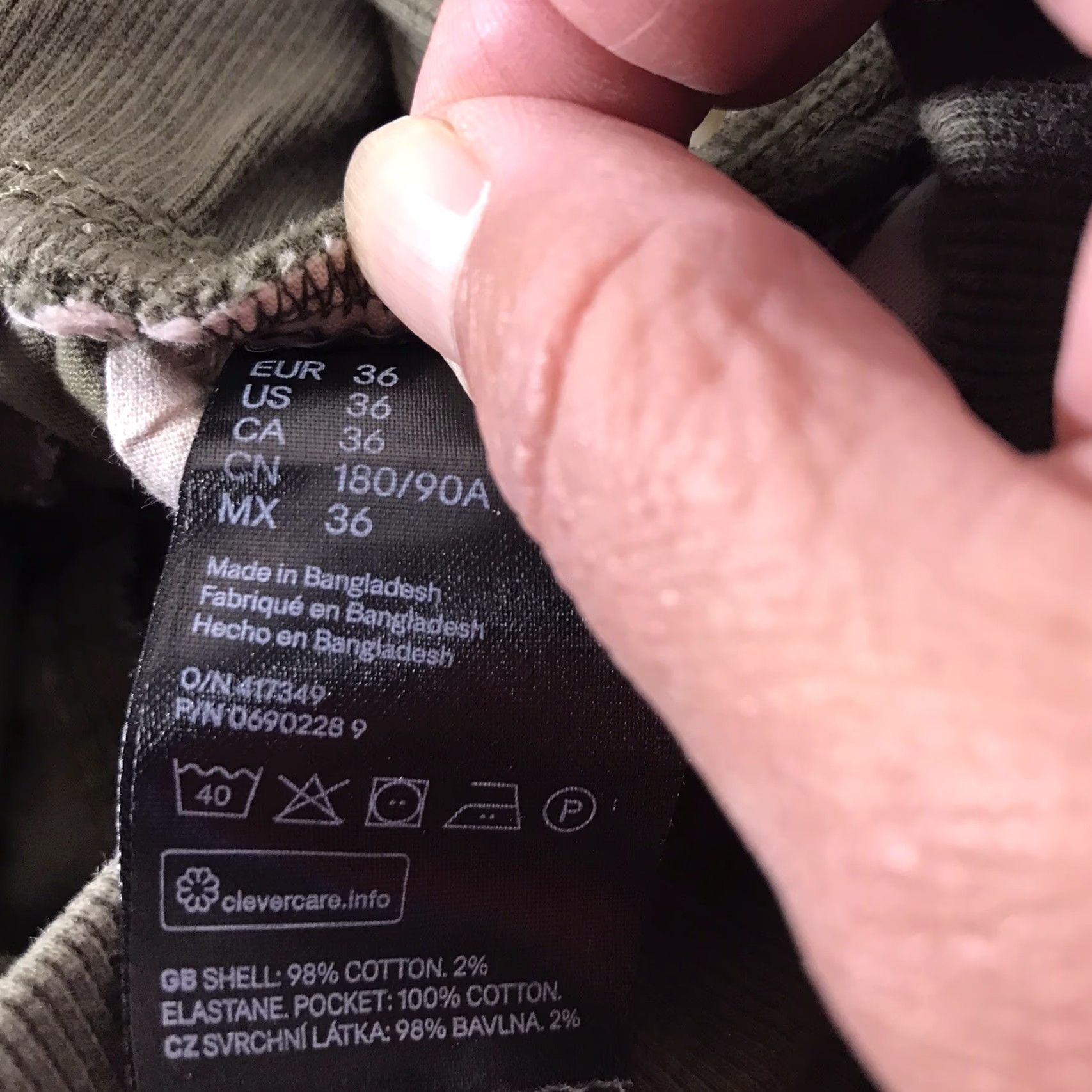 H&M H&M Divided Olive Green Joggers Mens Size 36 Regular Tapered Cotton Size US 36 / EU 52 - 4 Thumbnail