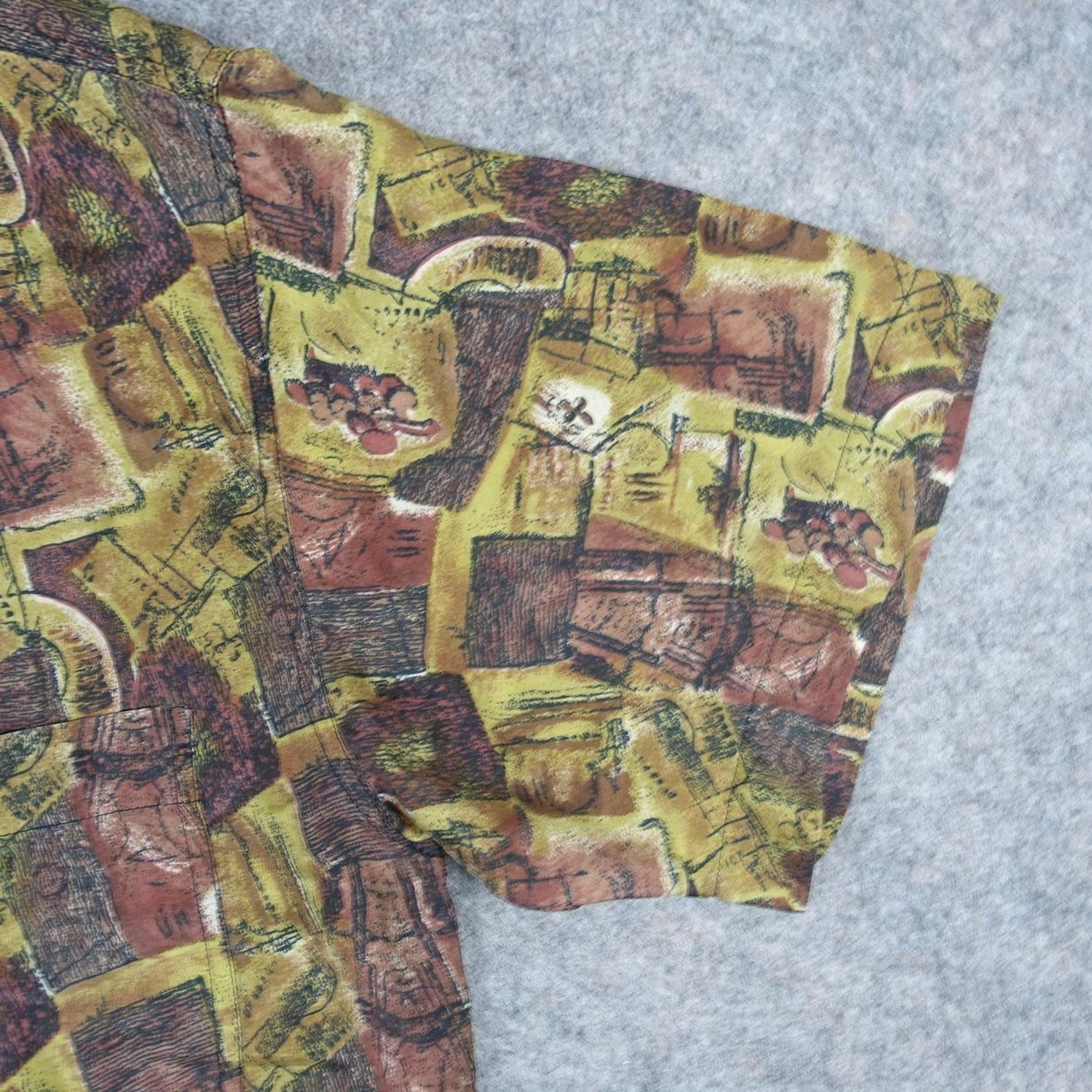 Vintage VINTAGE Robert Stock Shirt Mens M Brown Silk Button Up Short Sleeve Size US M / EU 48-50 / 2 - 4 Thumbnail