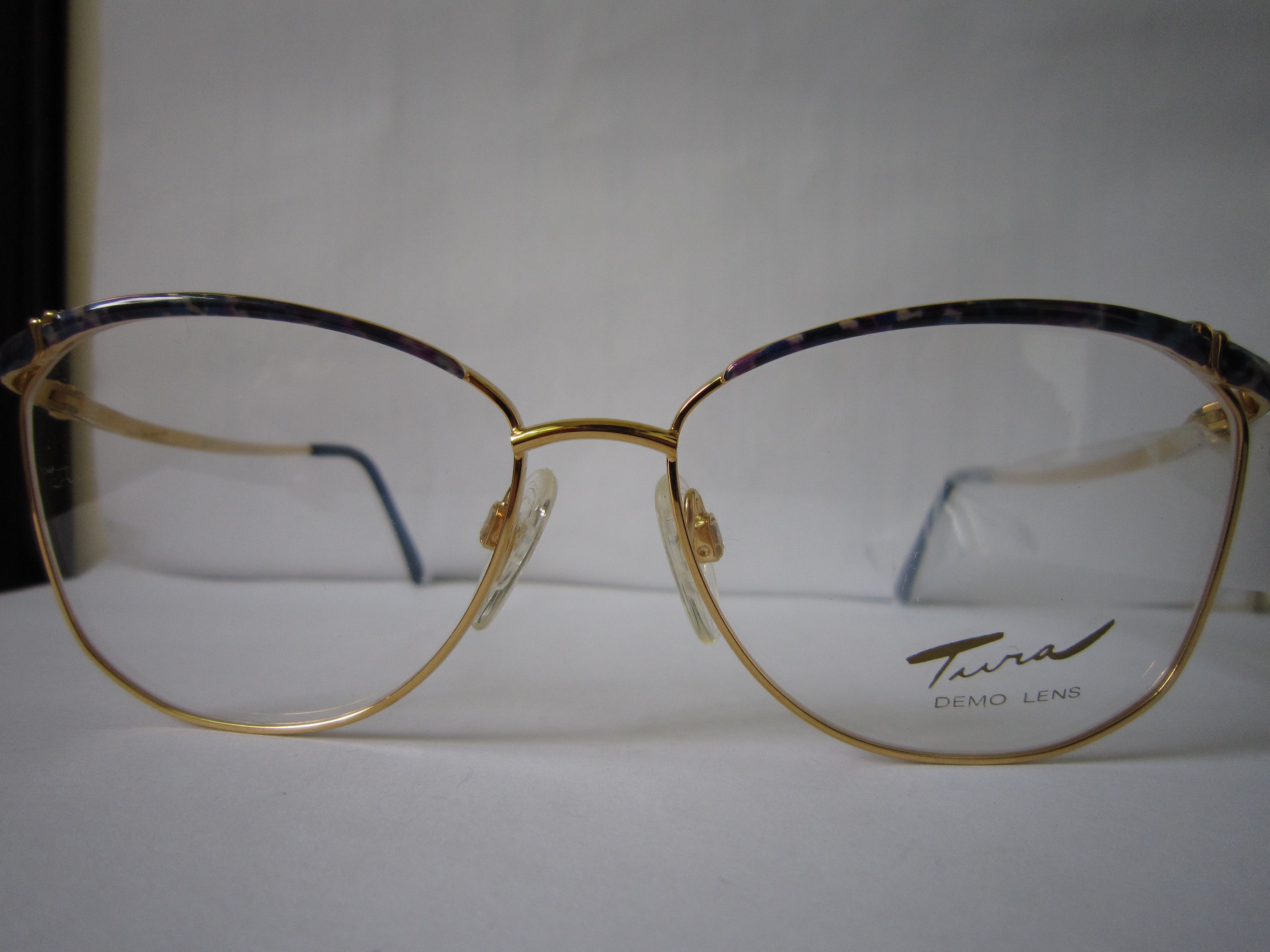 Vintage 80s TURA Mod 402 Blue Woman Eyeglasses Frame