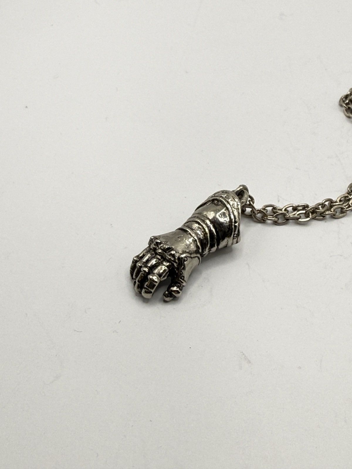 Seditionaries Hand-cast metal necklace fist pendant biker/goth chrome erd Size ONE SIZE - 1 Thumbnail