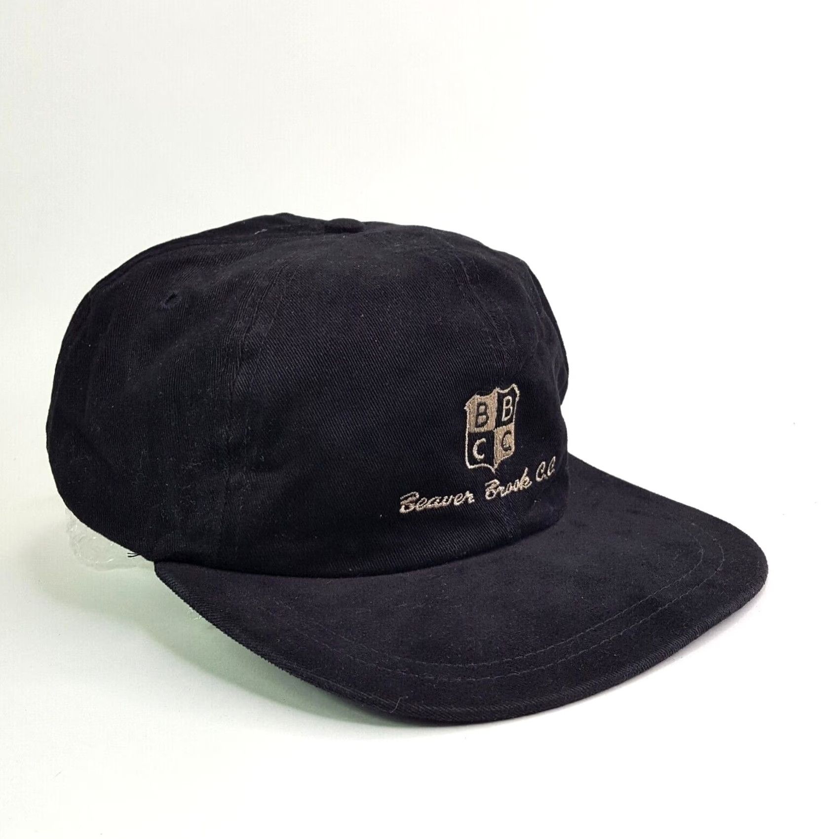 Brooks VINTAGE Beaver Brook Country Club PGA Logo Sports Snapback Golf Hat Baseball Cap 90s Mens Black Adjustable Cotton Twill Hat Size ONE SIZE - 2 Thumbnail