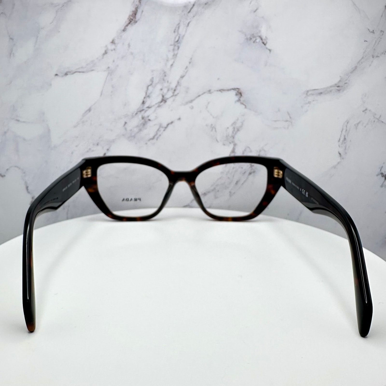 Prada New Prada Eyeglasses Women Brown Acetate Cat Eye Tortoise Size ONE SIZE - 9 Thumbnail