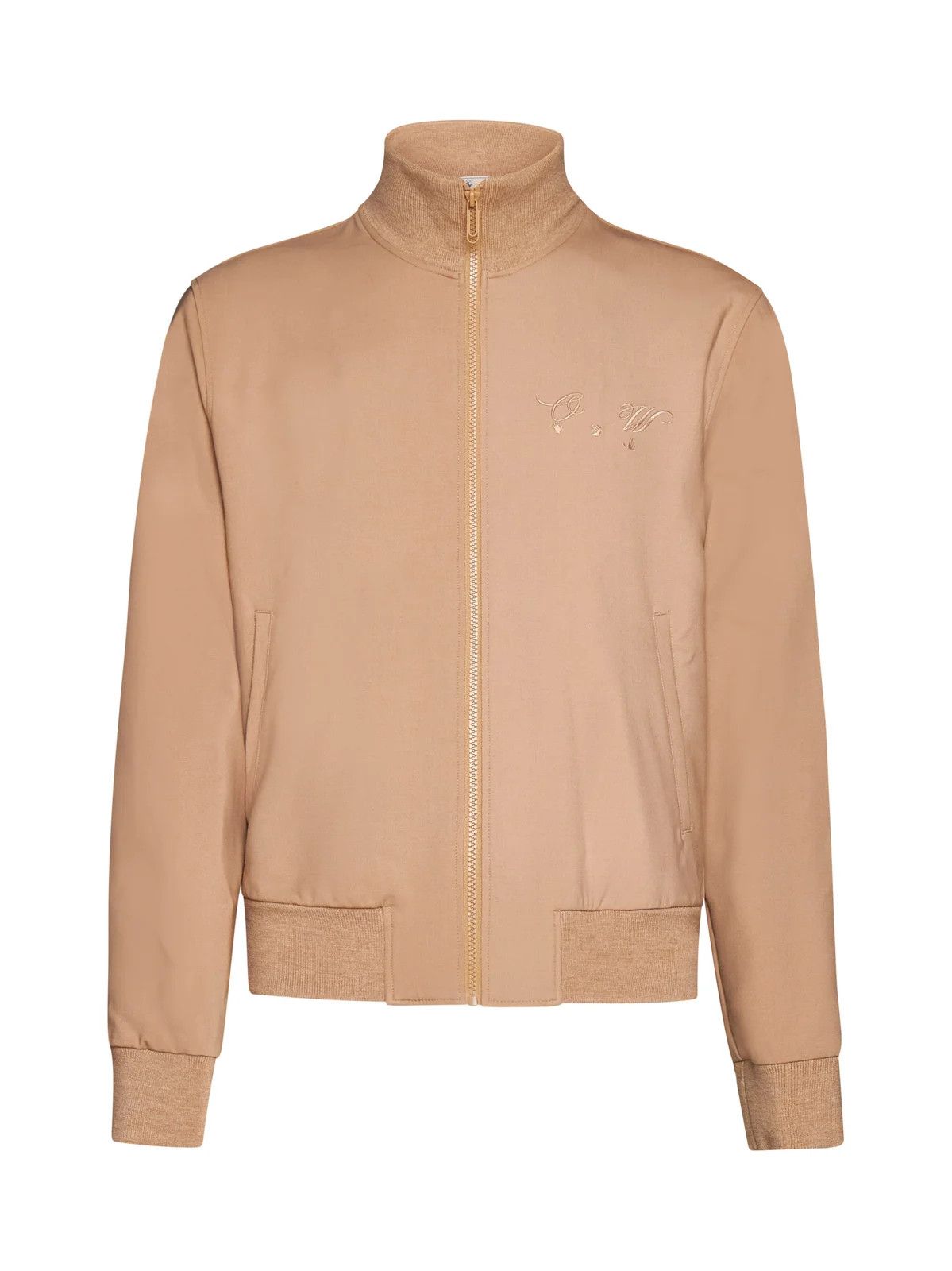 Off-White o1y0225 Logo Bomber Jacket in Beige Size US M / EU 48-50 / 2 - 1 Thumbnail