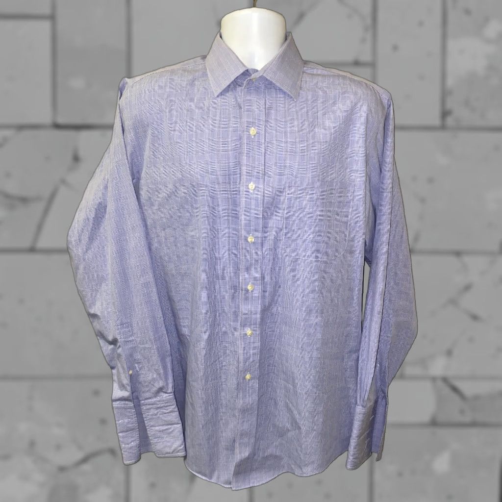 Brooks Brothers Brooks Brothers 346 Mens Blue Non Iron Long Sleeve Dress Shirt Size 16 Checks 100% Cotton Regular Size 42R - 1 Thumbnail