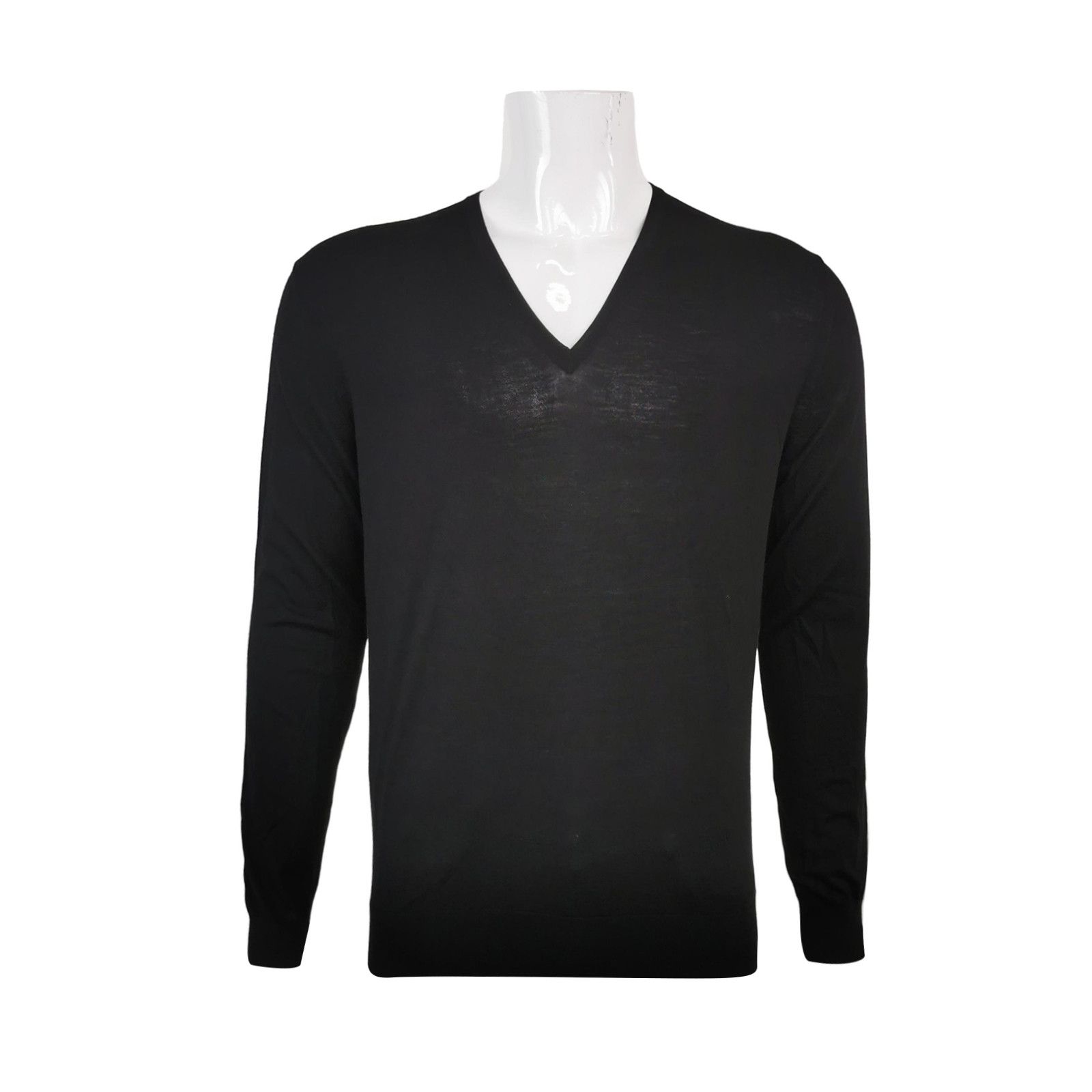 Prada Prada L Black V-Neck Long-Sleeve Sweater Size US L / EU 52-54 / 3 - 1 Thumbnail