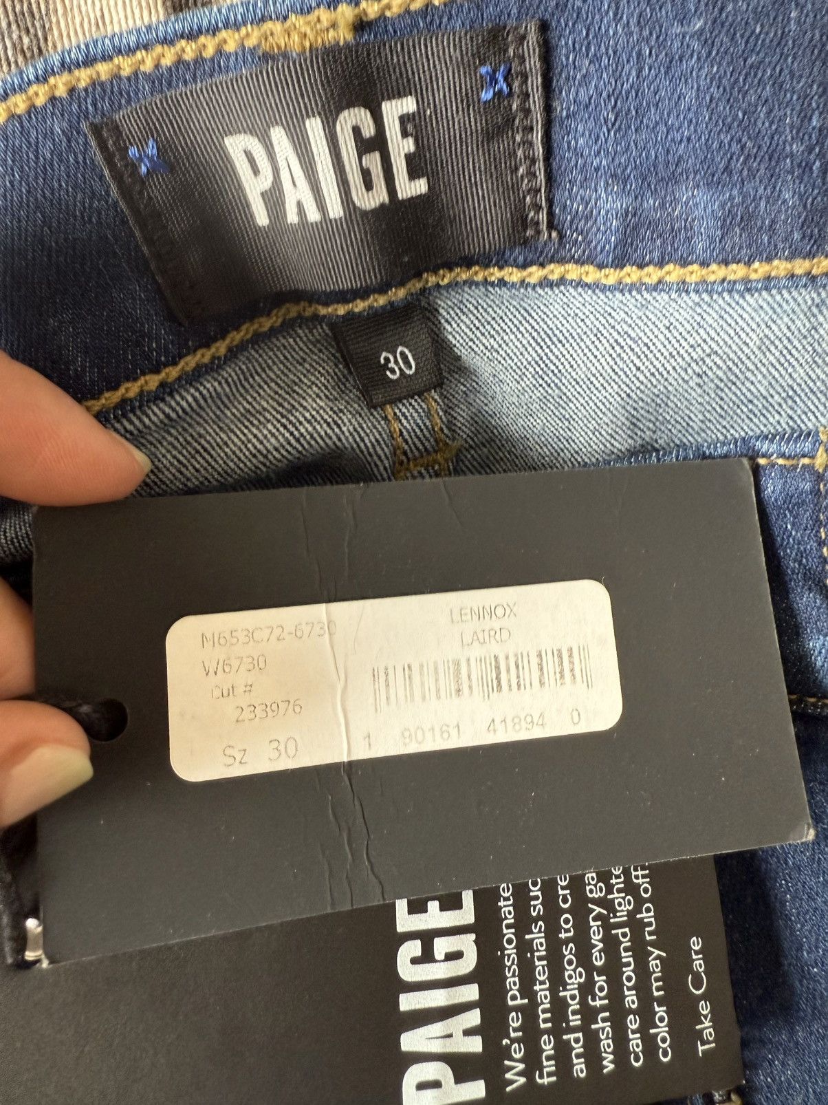 Paige Paige Lennox Slim Fit Jeans in LAIRD Size US 30 / EU 46 - 3 Thumbnail