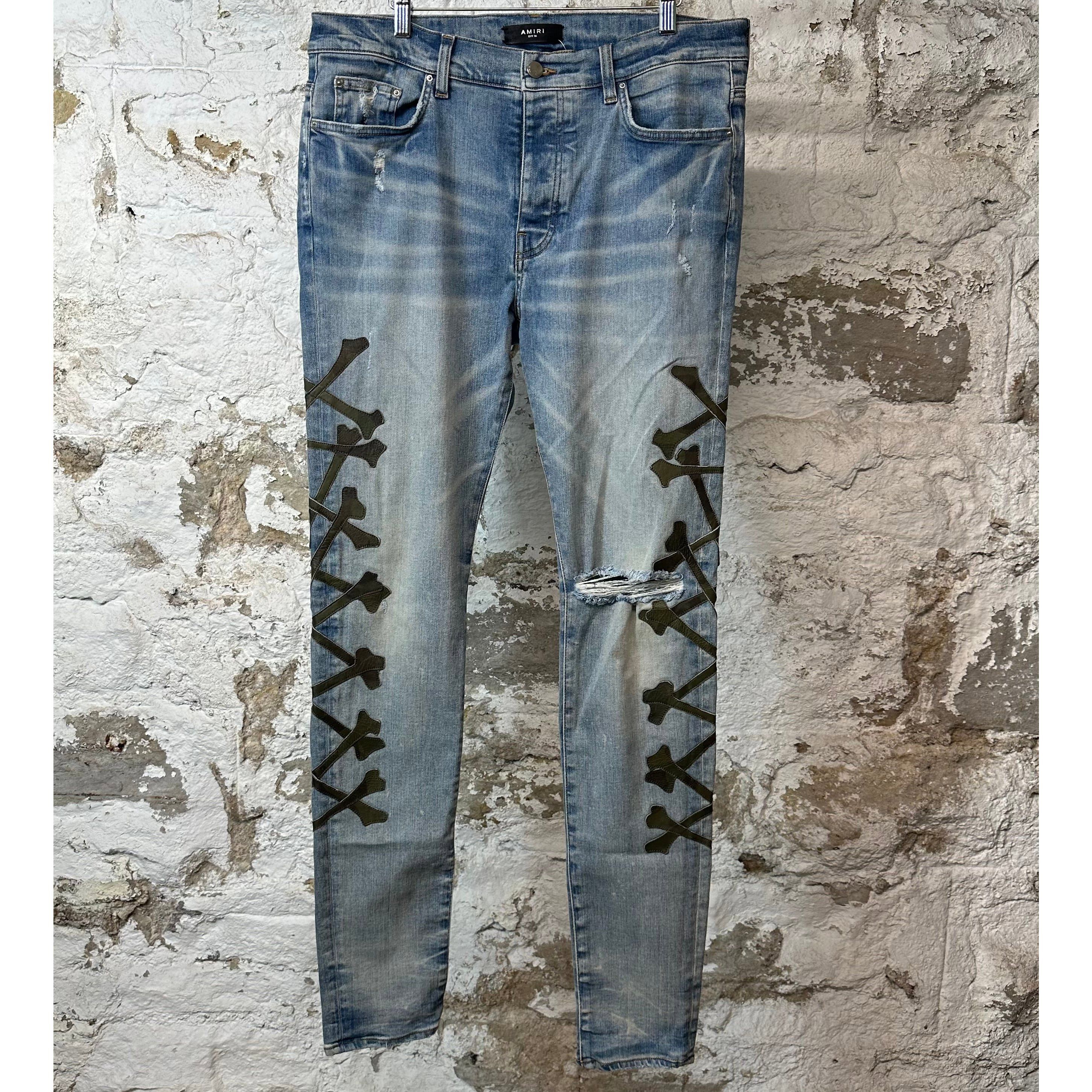Amiri Amiri Camo Bones Blue Denim Jeans Sz 36 Size US 36 / EU 52 - 1 Thumbnail