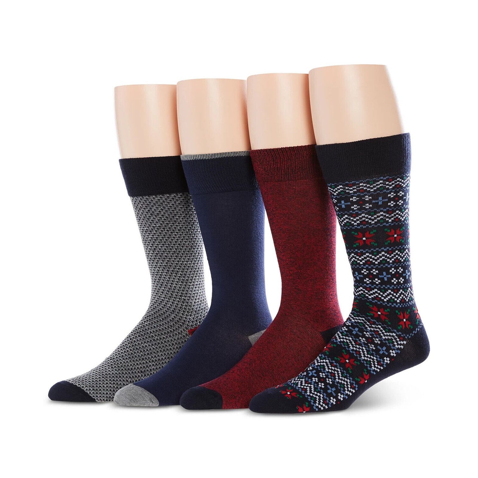 Perry Ellis S14 Perry Ellis Multi Color Men's 4-Pk Fair Isle Socks - OS Size ONE SIZE - 1 Preview