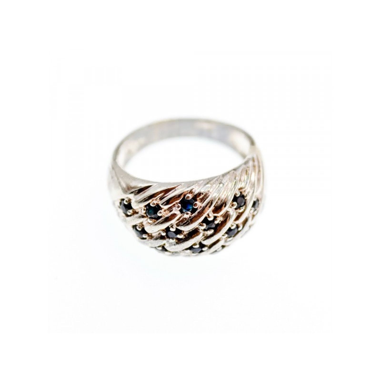 Jewelry 925 STERLING SILVER SAPPHIRES RING SIZE 7 Size ONE SIZE - 2 Thumbnail