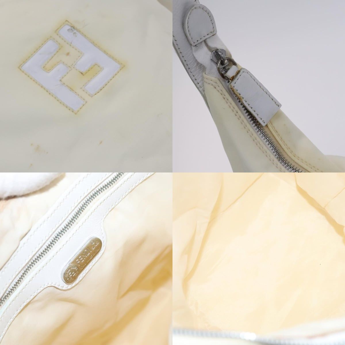 Fendi FENDI Shoulder Bag Nylon Leather Beige White Silver Size ONE SIZE - 11 Thumbnail