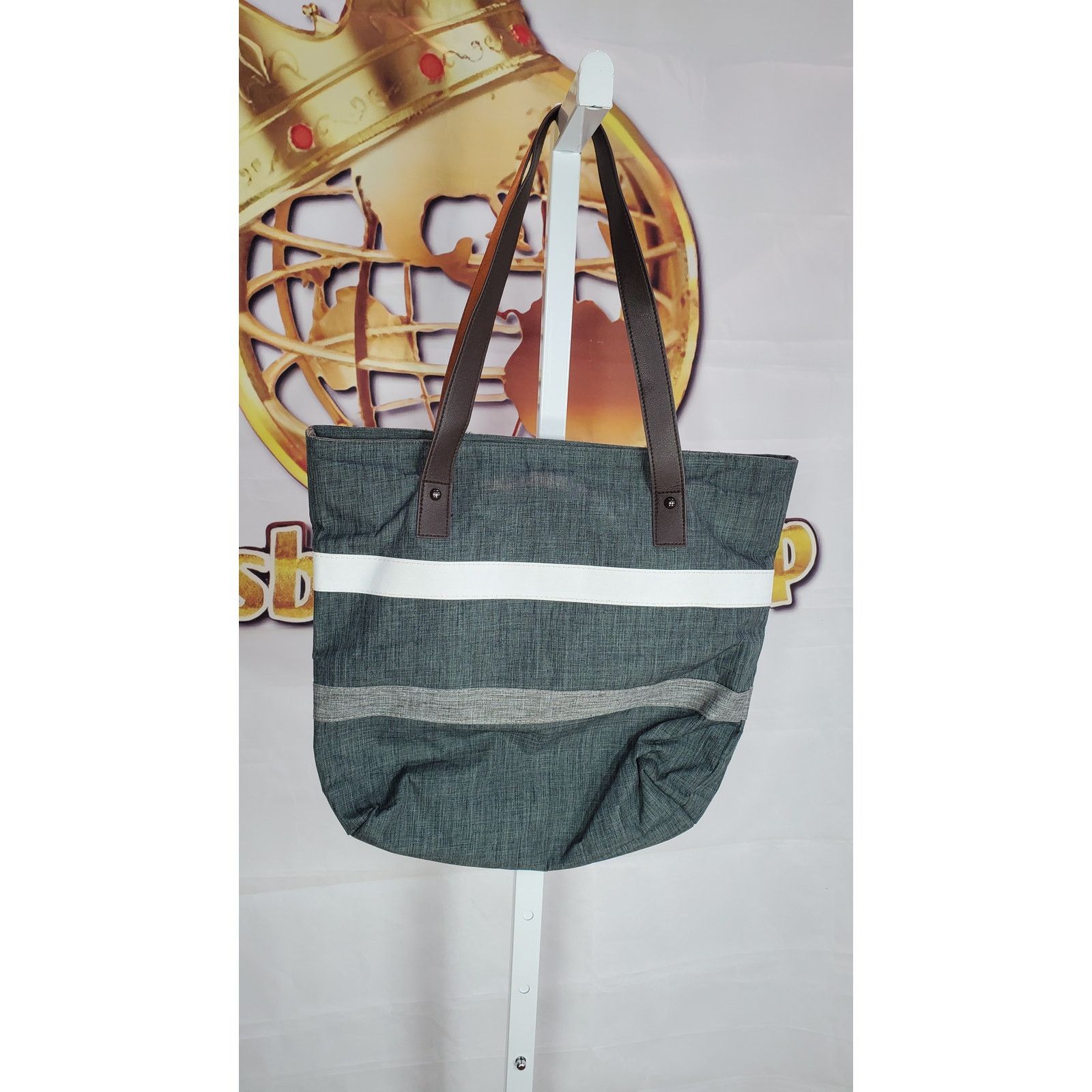 Other Aleah Wear Green White Gray Tote Bag Size ONE SIZE - 2 Thumbnail