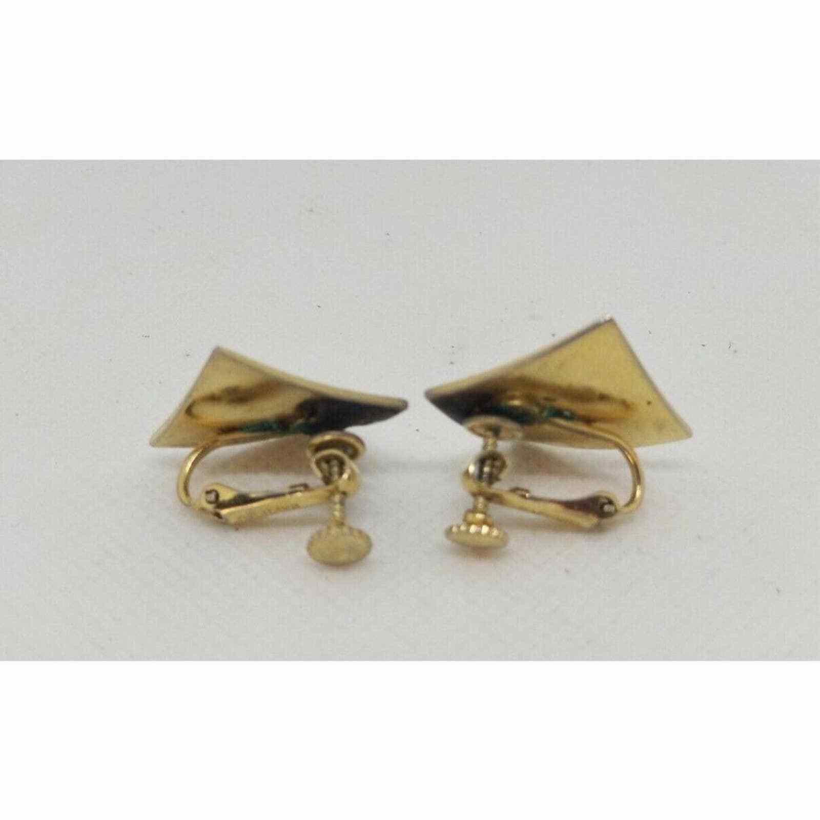 Other Napier Vintage Clip On Earrings Bent Squares 1960s Screw Bac Size ONE SIZE - 4 Thumbnail