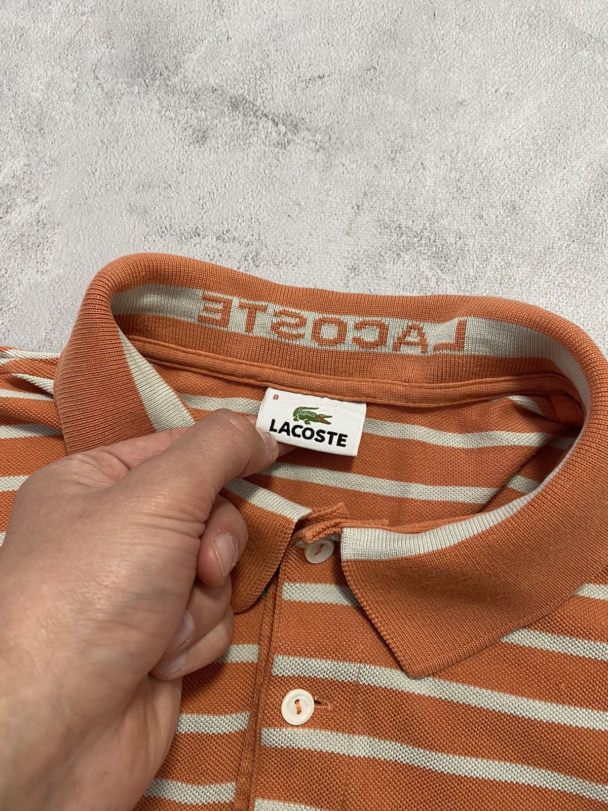 Lacoste × Vintage 🧡 Vintage Polo Lacoste Lined Summer Edition Size US XXL / EU 58 / 5 - 4 Thumbnail