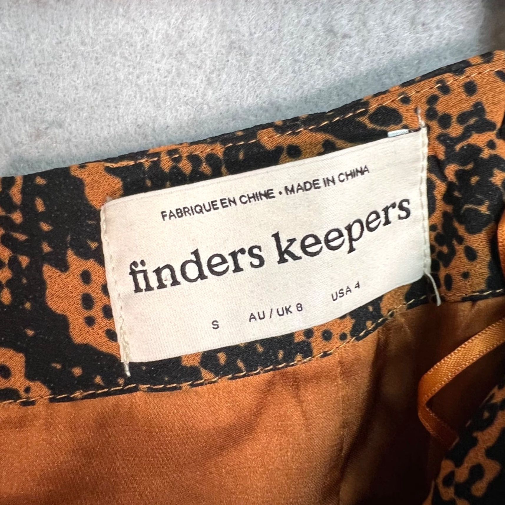 Vintage Finders Keepers Skirt Womens Size 4 Asymmetrical Snake Print Polyester Midi Orange Size 27" / US 4 / IT 40 - 3 Thumbnail