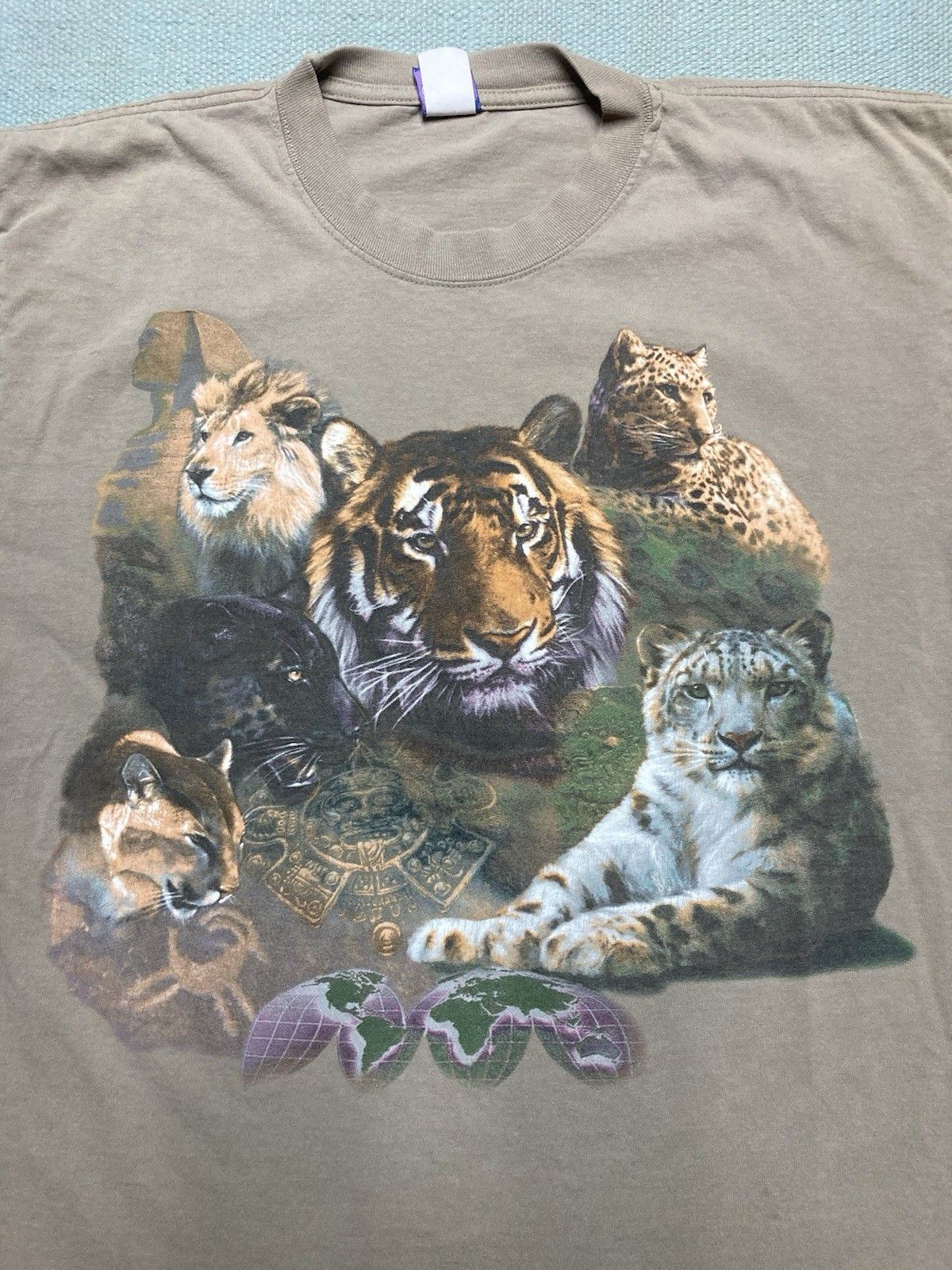 Vintage Vintage t shirt lions tigers animal nature tee cotton XL Size US XL / EU 56 / 4 - 2 Thumbnail