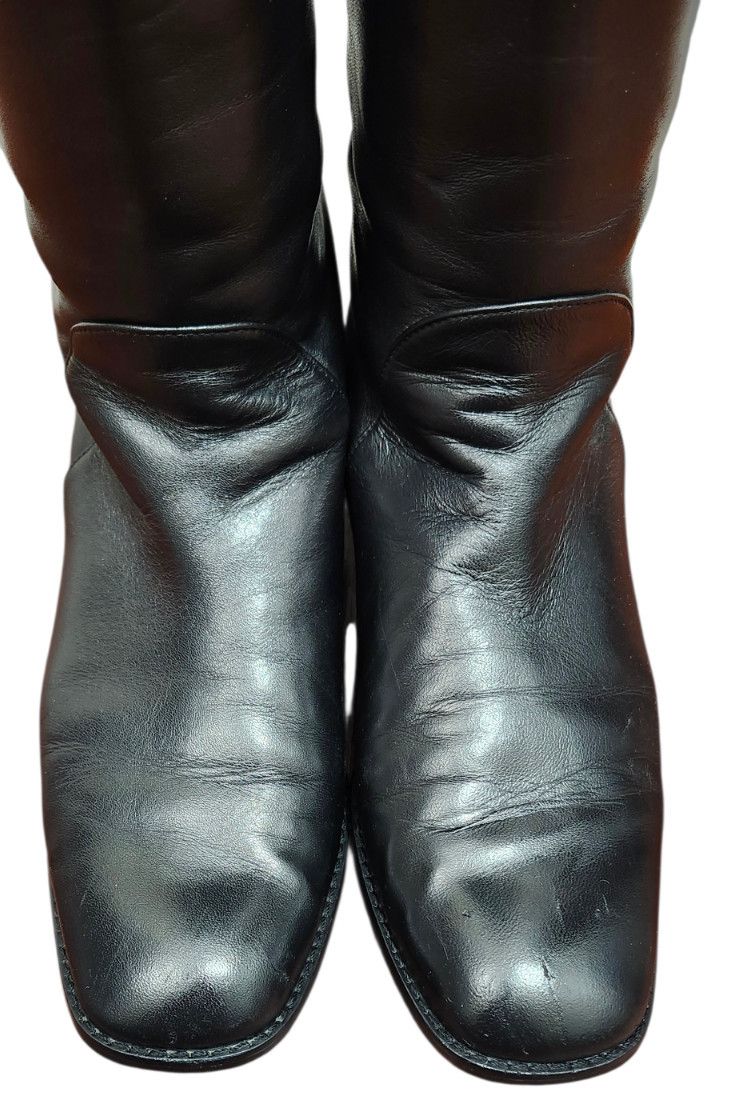 Stuart Weitzman Stuart Weitzman Black Leather Knee High Riding Boots Side Size US 7.5 / IT 37.5 - 3 Thumbnail
