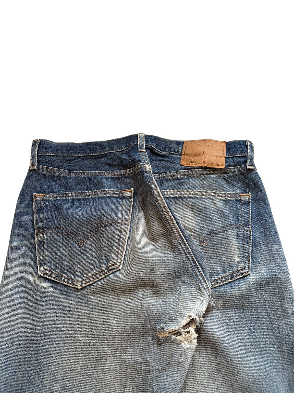 Levi's Vintage 90s Levis 501 Mud Wash Distressed Loose Jeans Size US 33 - 10 Thumbnail