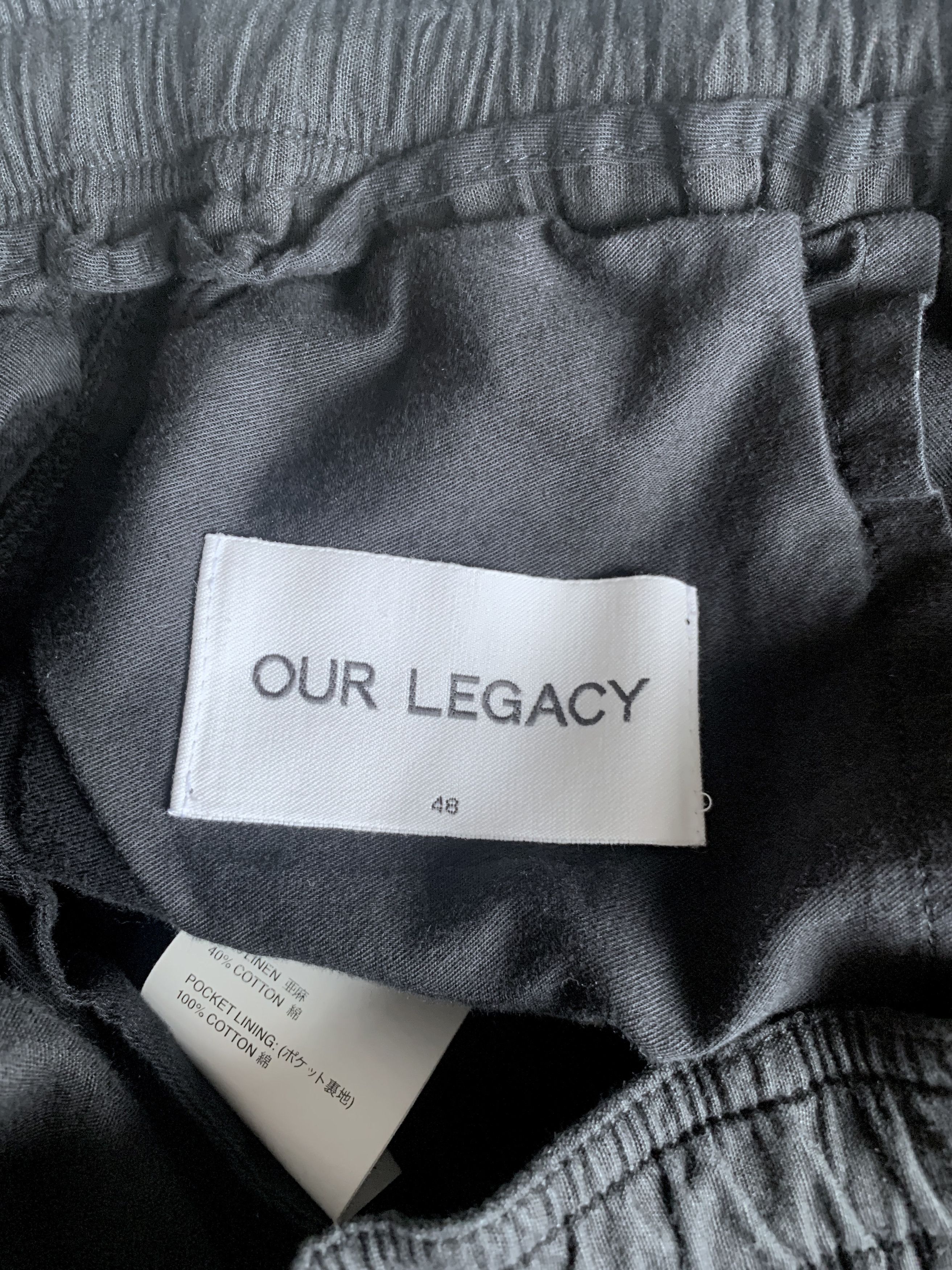 Our Legacy Washed Black Cotton/Linen Relaxed Pants Size US 32 / EU 48 - 4 Thumbnail