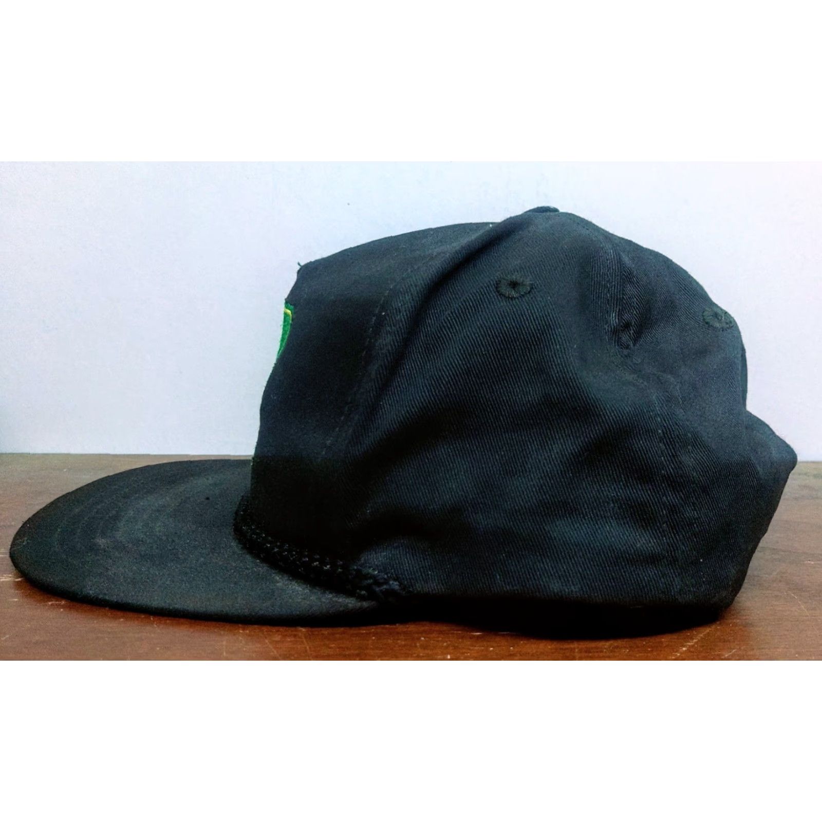 John Deere VINTAGE John Deere Patch Cord Snapback Hat Cap Trucker Hat Men Adjustable Black Canvas 80s 90s Farm Agriculture USA Aircraft? Size ONE SIZE - 5 Thumbnail