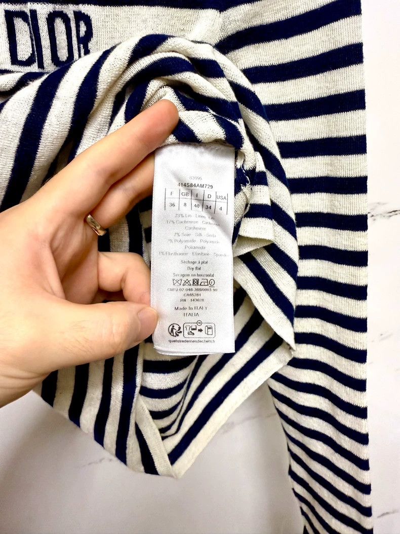 Dior Dior 24ss white and blue navy knit striped star sweater 250 Size XS / US 0-2 / IT 36-38 - 5 Thumbnail