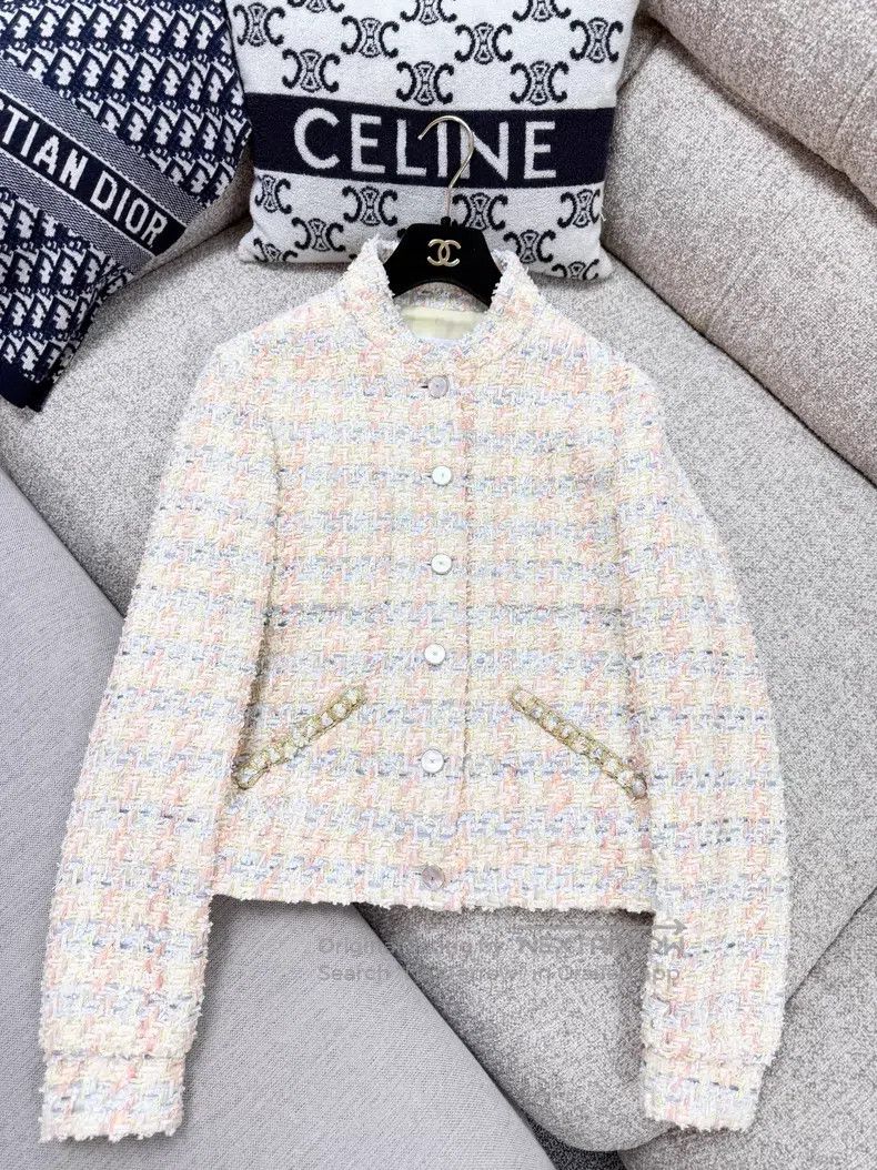 Chanel Chanel Milk yellow mixed color woven small stand-up collar Size XS / US 0-2 / IT 36-38 - 3 Thumbnail
