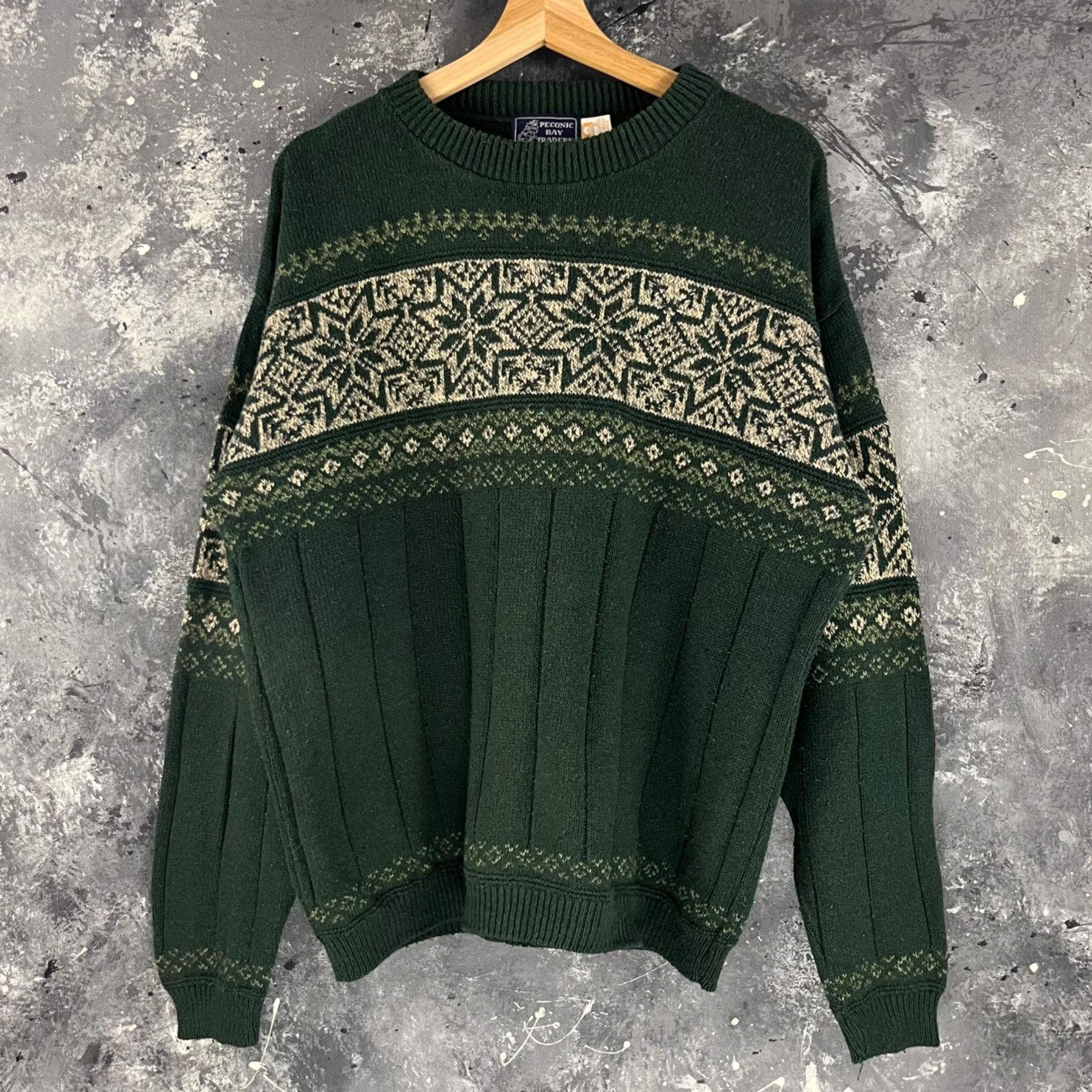 Vintage Vintage 90’s Snowflake knit sweater Size US L / EU 52-54 / 3 - 1 Thumbnail
